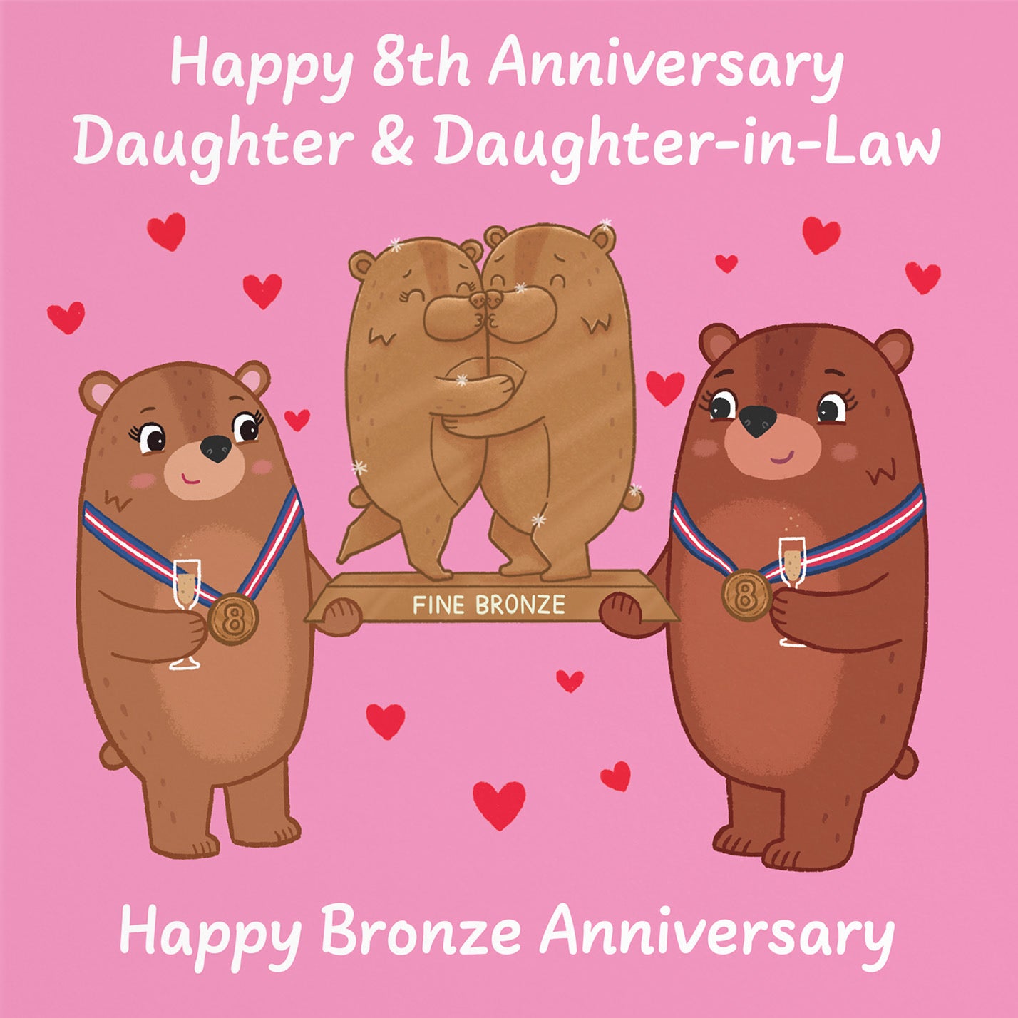 8th Daughter And Daughter In Law Anniversary Card Love Story - Default Title (B0DHW9B11M)