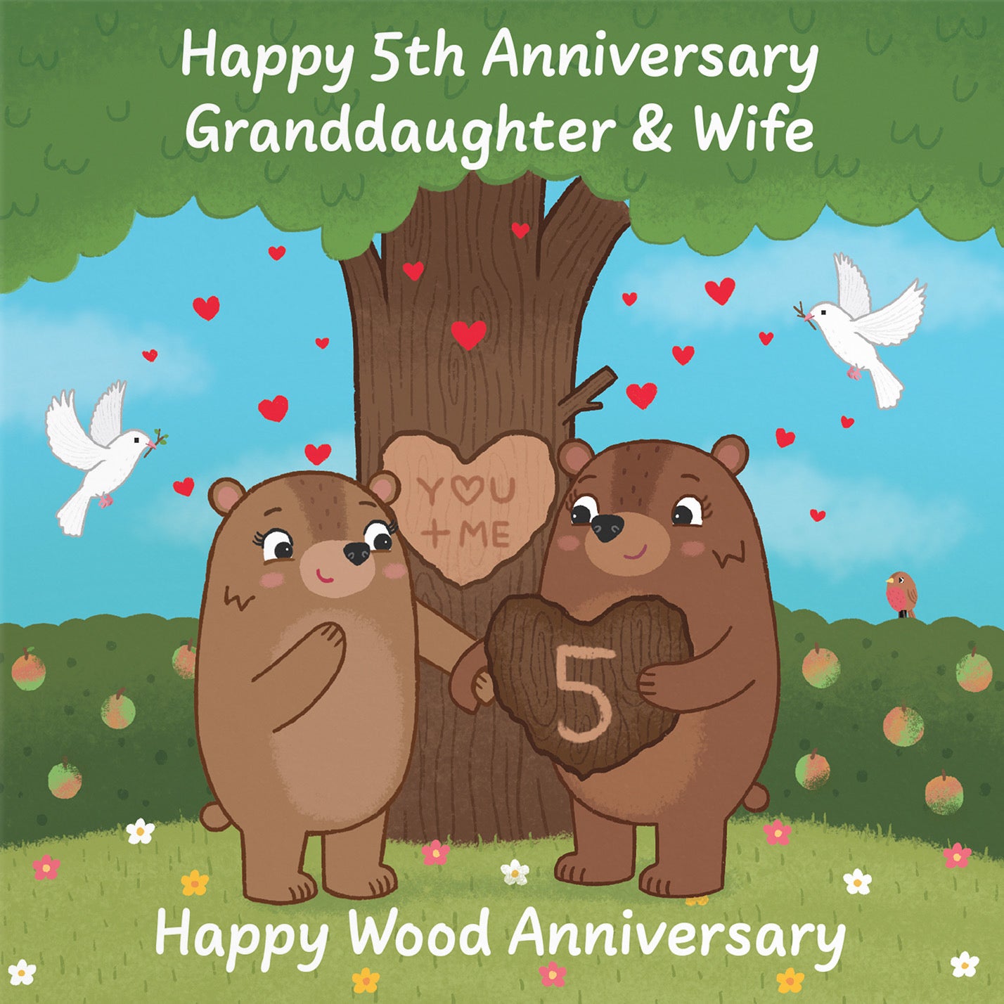 5th Granddaughter And Wife Anniversary Card Love Story - Default Title (B0DHW9BNKF)