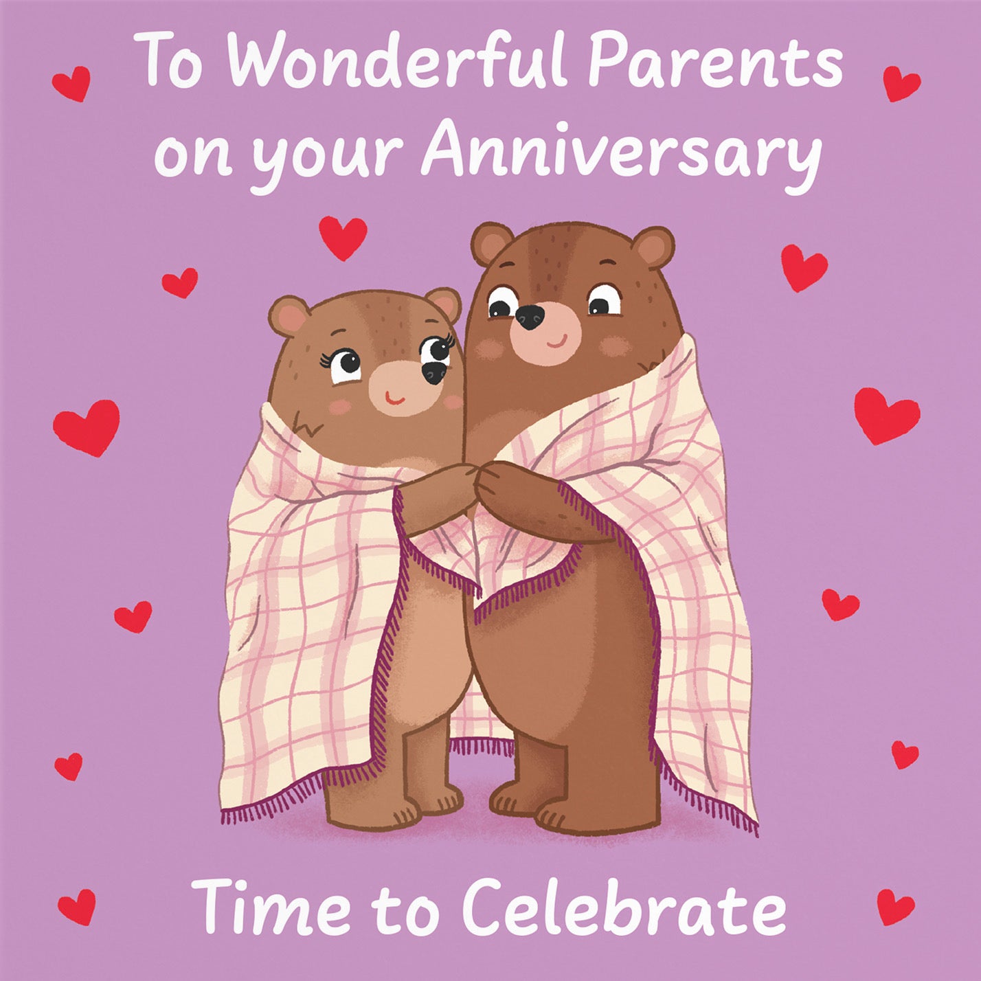 Parents Anniversary Card Snuggly Bears Love Story - Default Title (B0DHW9BSBH)