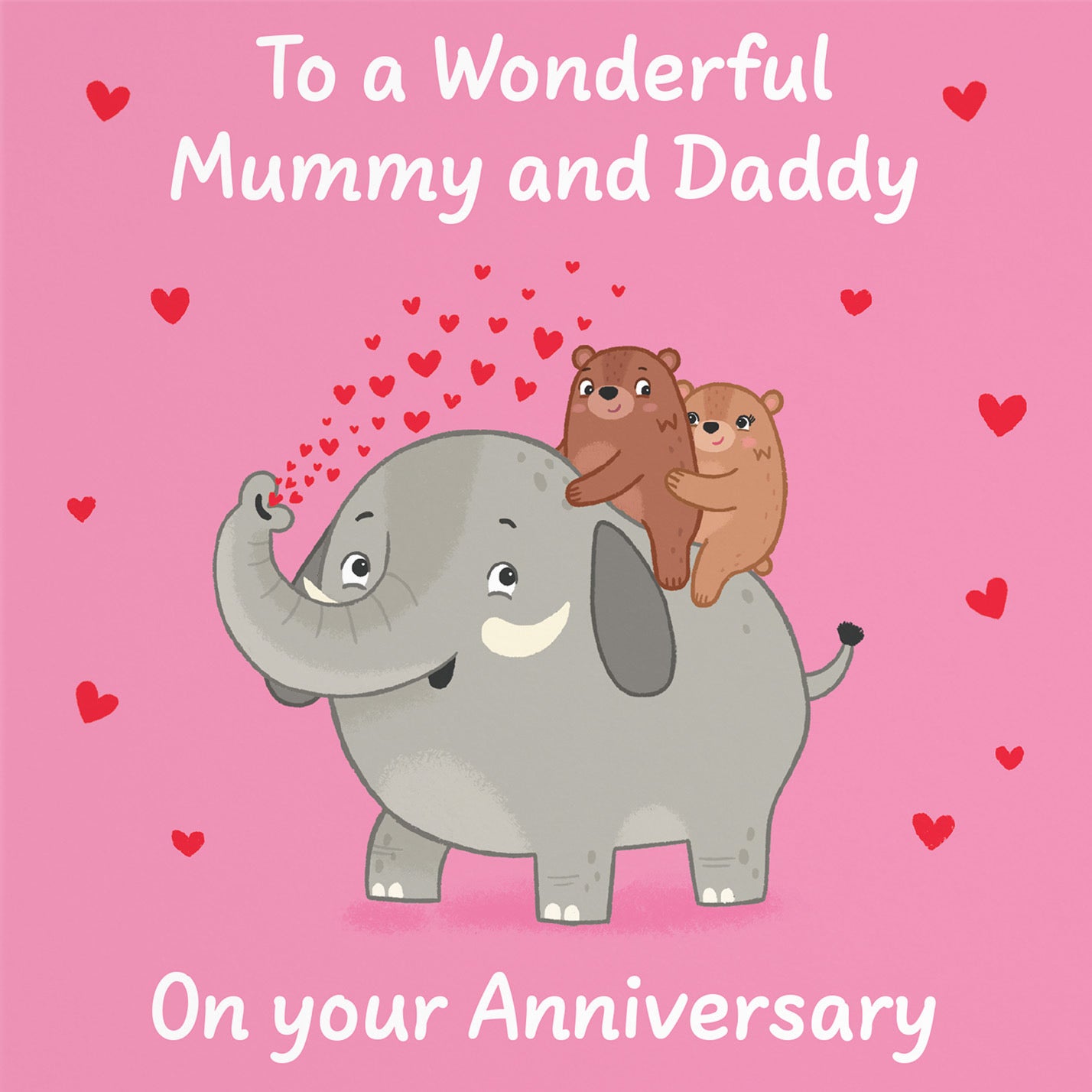 Mummy And Daddy Anniversary Card Elephant Love Story - Default Title (B0DHW9CS22)