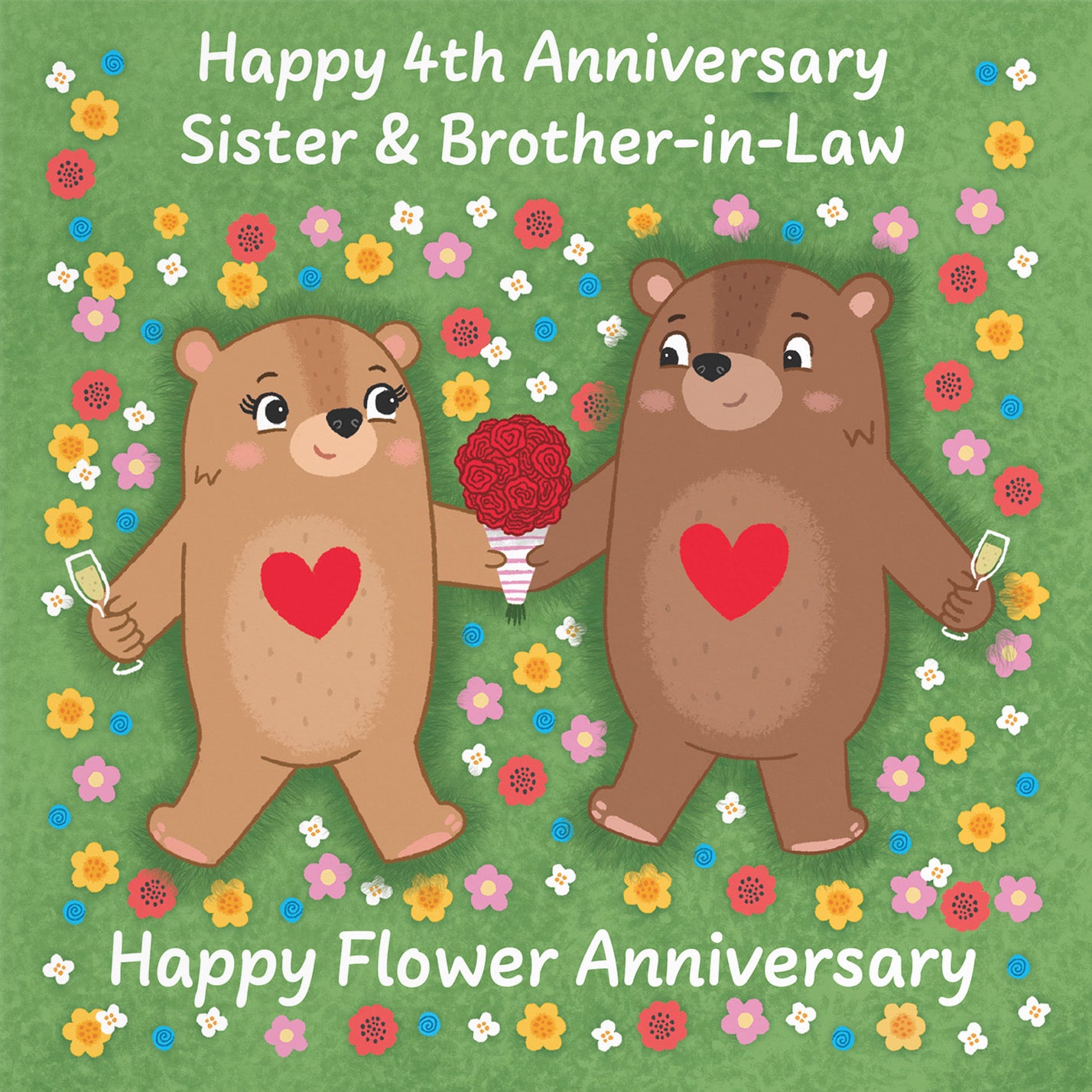 4th Sister And Brother In Law Anniversary Card Love Story - Default Title (B0DHW9DZBZ)