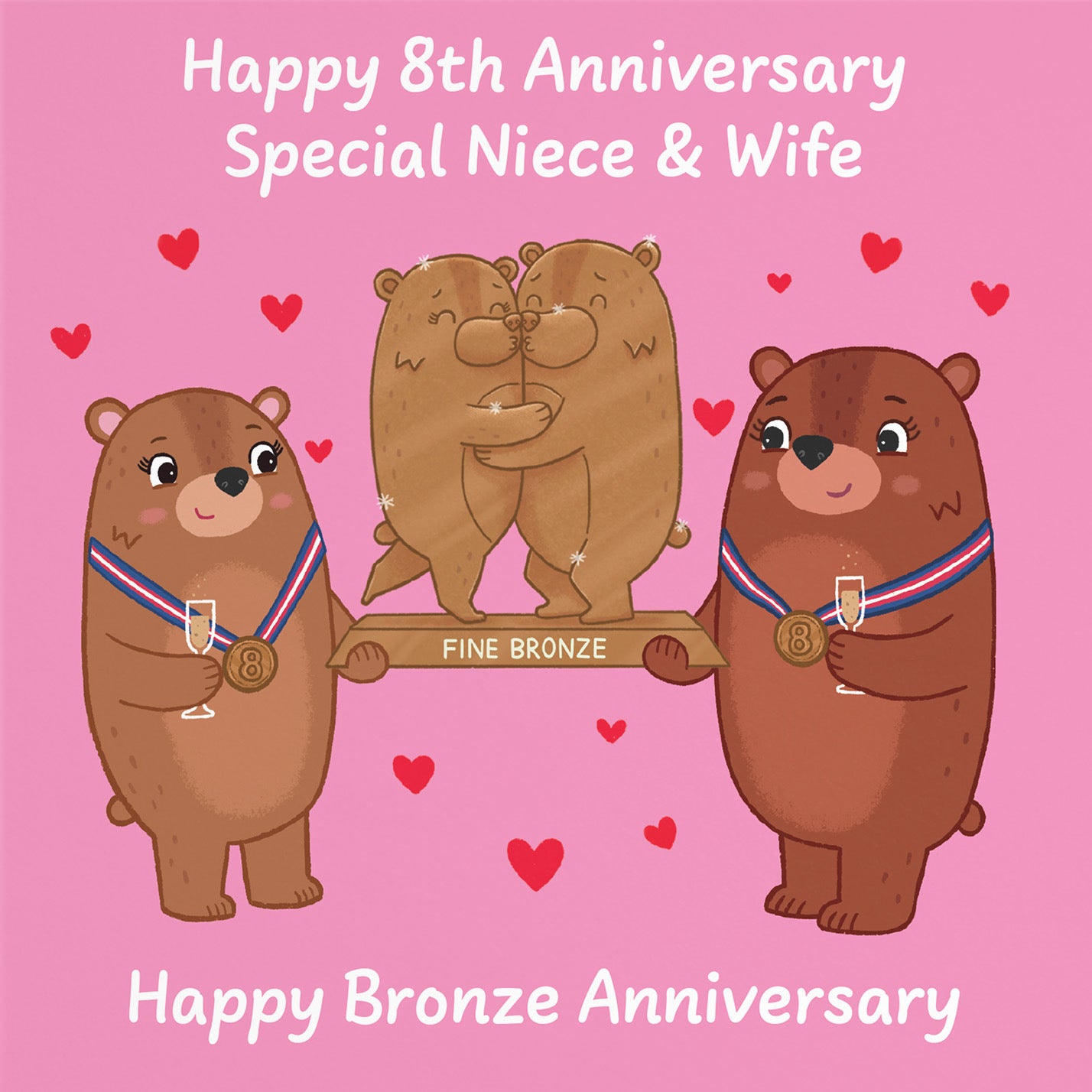 8th Niece And Wife Anniversary Card Love Story - Default Title (B0DHW9FF18)