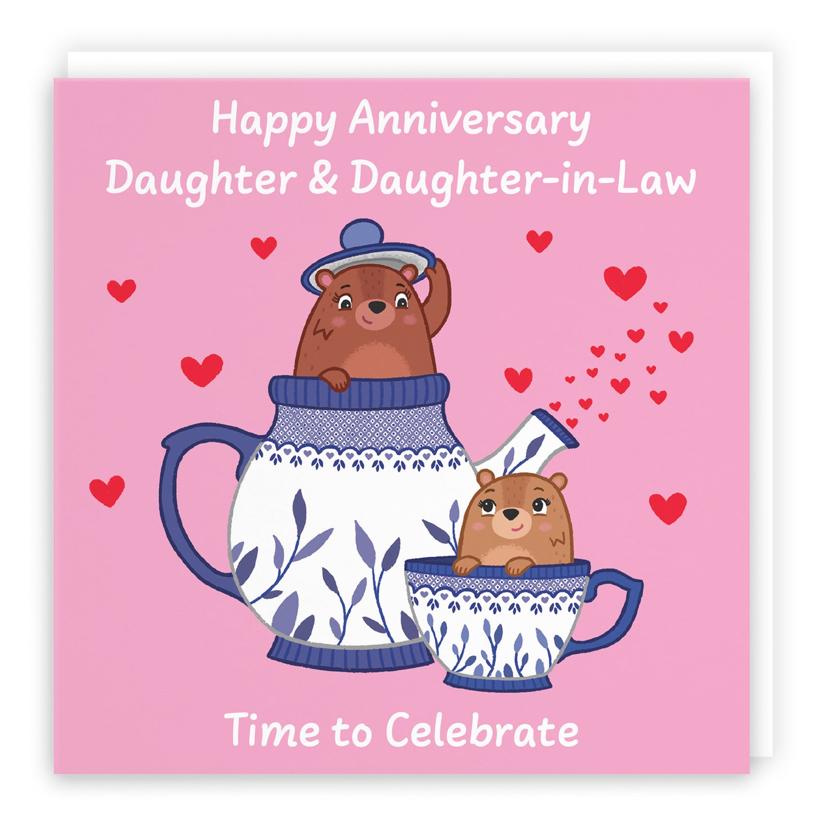 Daughter And Daughter In Law Anniversary Card Teapot Love Story - Default Title (B0DHW9GH5V)