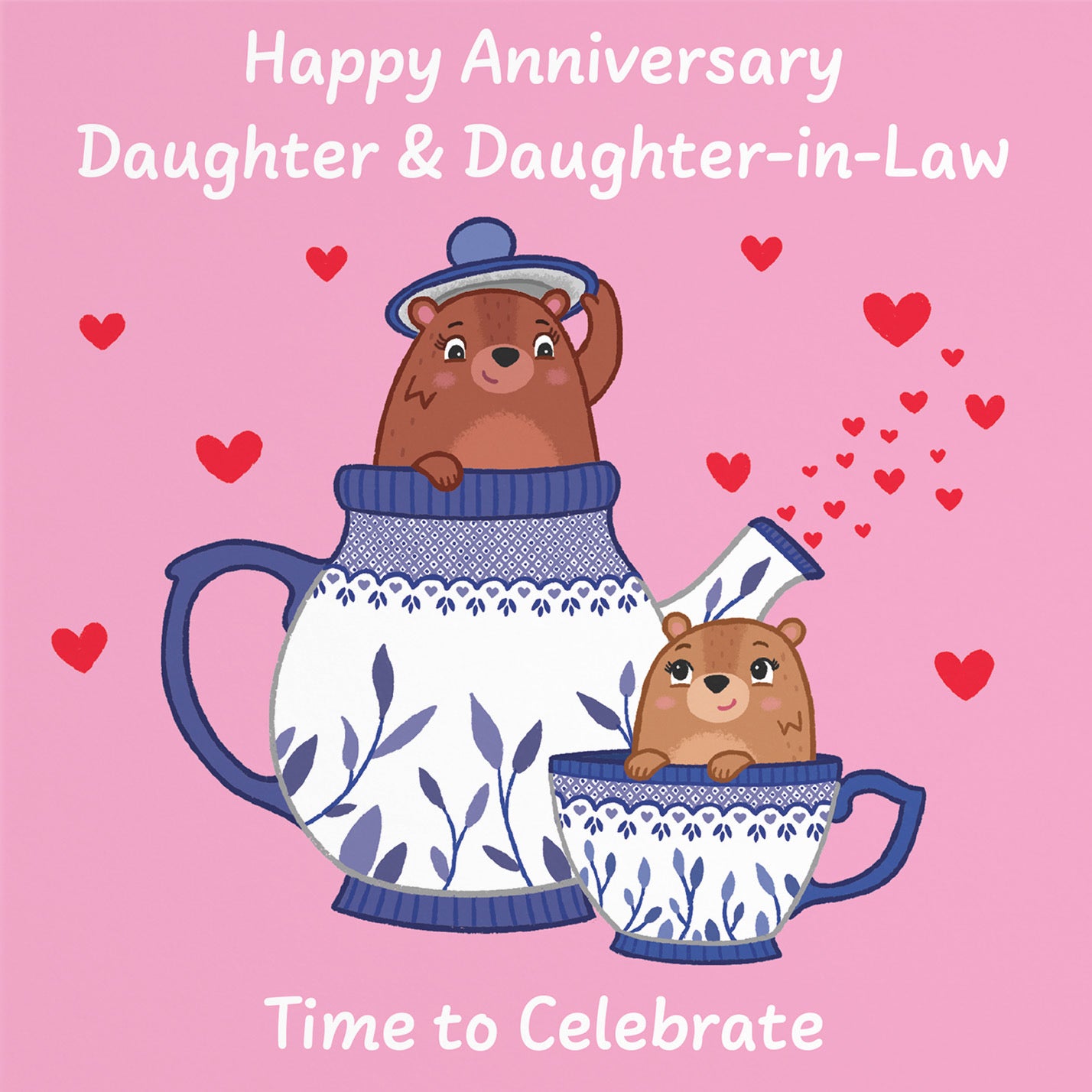 Daughter And Daughter In Law Anniversary Card Teapot Love Story - Default Title (B0DHW9GH5V)