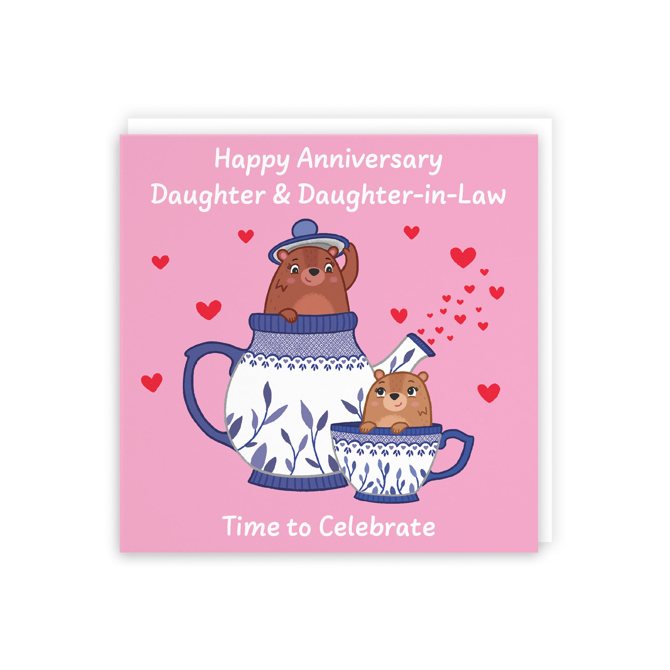 Daughter And Daughter In Law Anniversary Card Teapot Love Story - Default Title (B0DHW9GH5V)