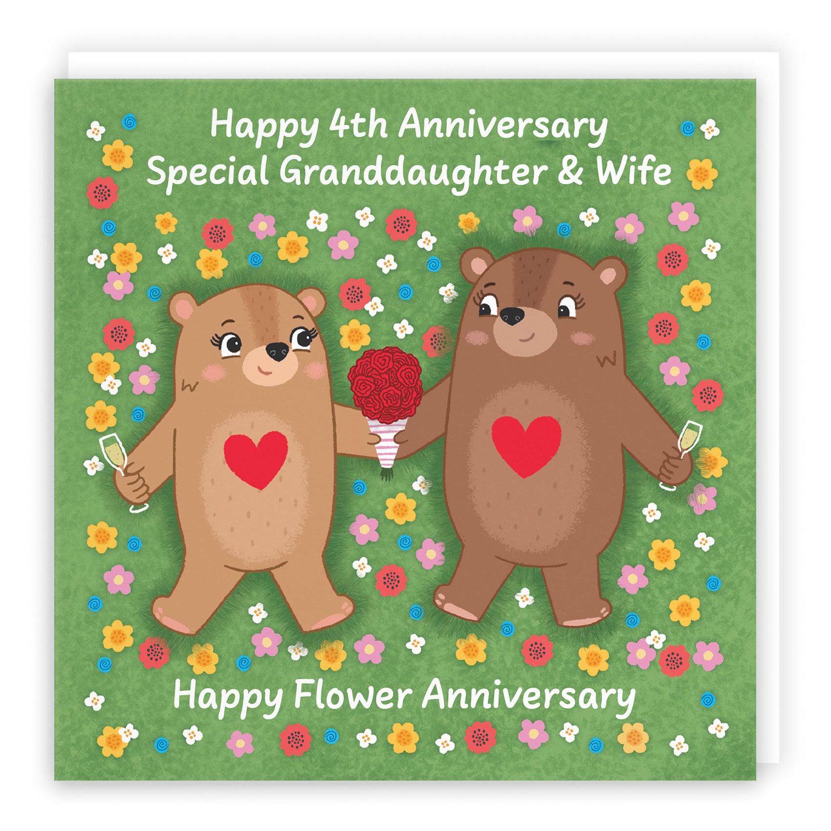 4th Granddaughter And Wife Anniversary Card Love Story - Default Title (B0DHW9JLSX)