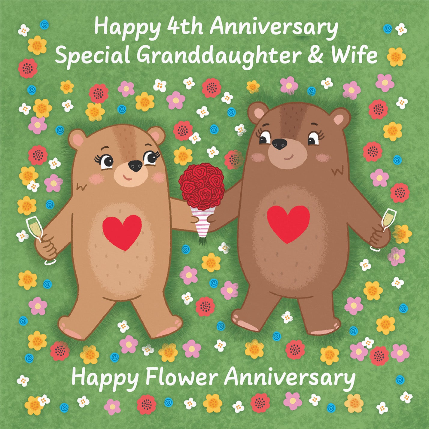 4th Granddaughter And Wife Anniversary Card Love Story - Default Title (B0DHW9JLSX)