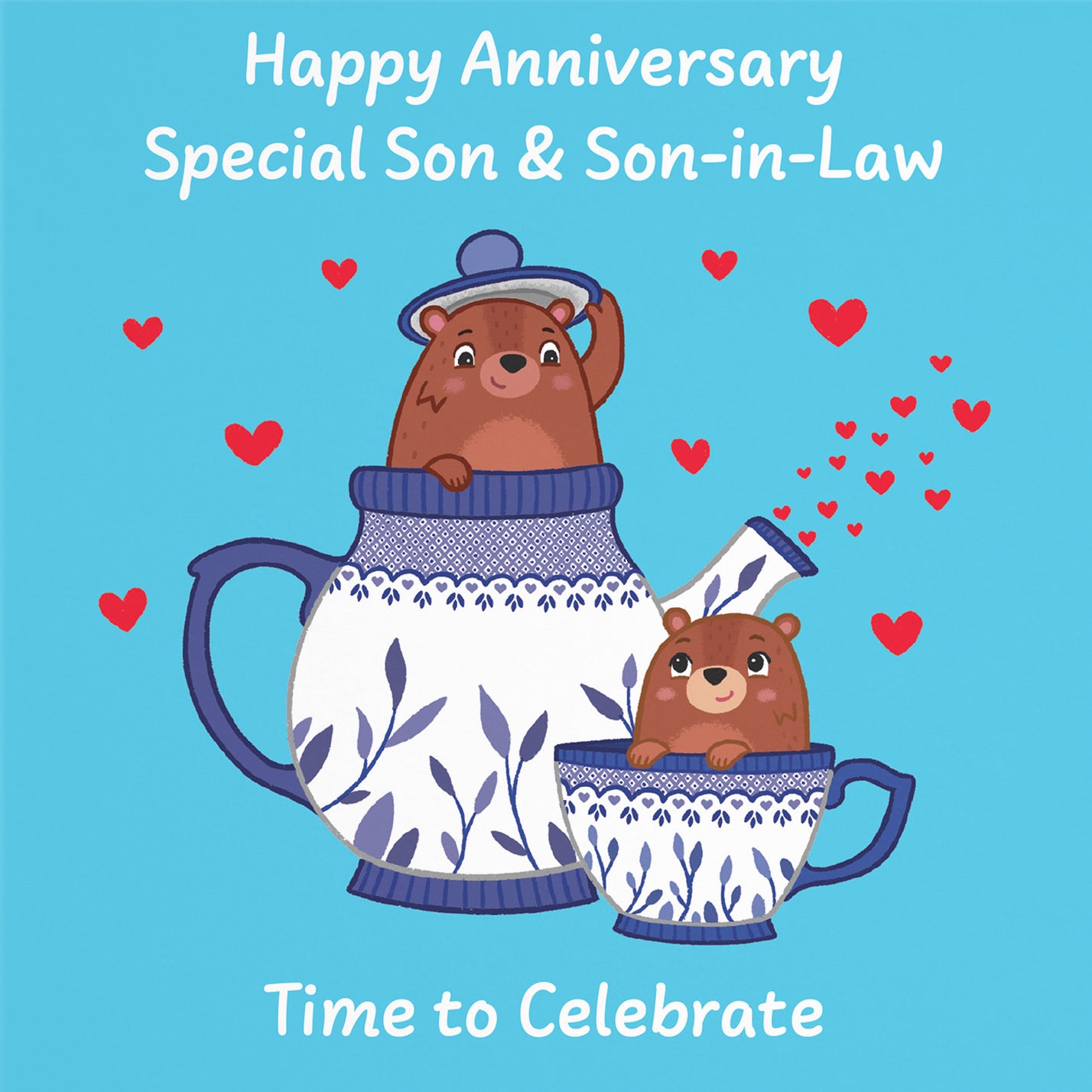 Son And Son In Law Anniversary Card Teapot Love Story - Default Title (B0DHW9JMYW)