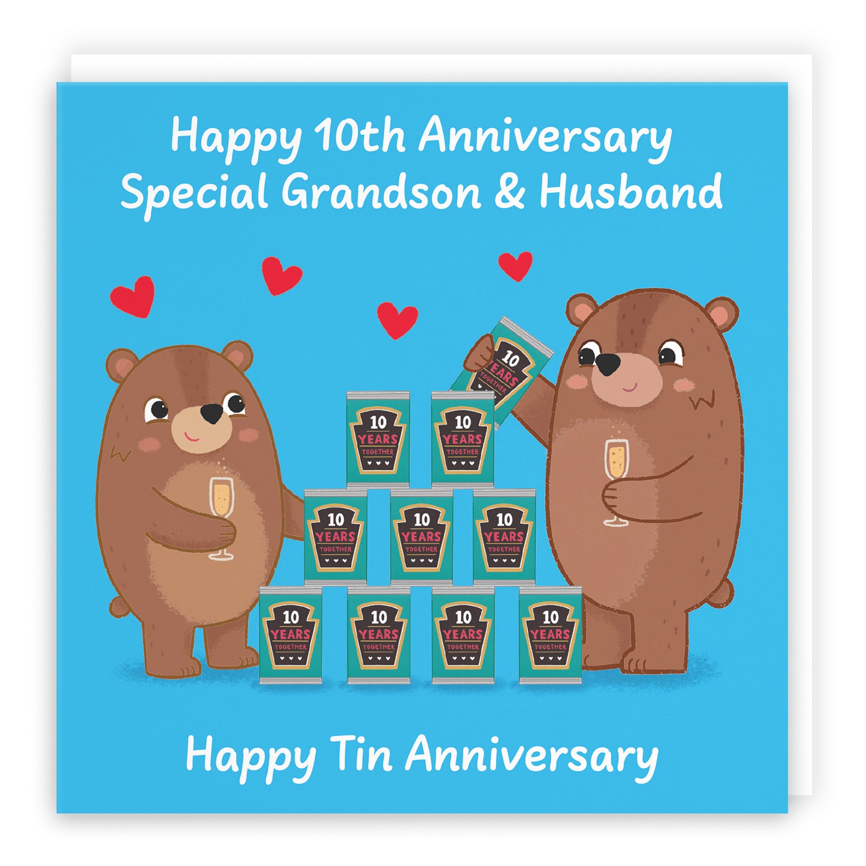 10th Grandson And Husband Anniversary Card Love Story - Default Title (B0DHW9JR2C)