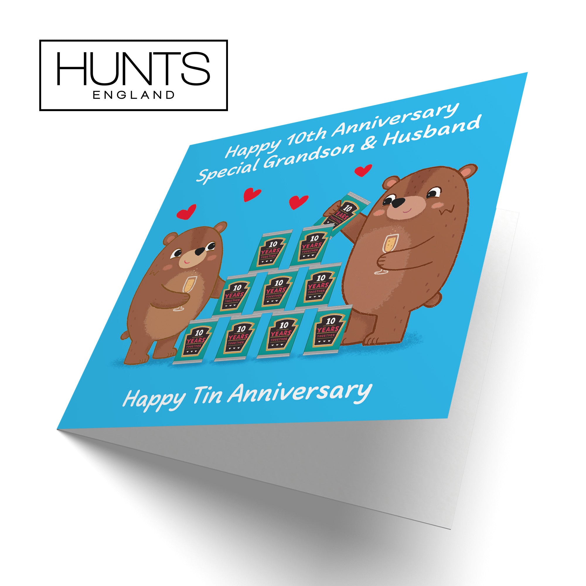 10th Grandson And Husband Anniversary Card Love Story - Default Title (B0DHW9JR2C)