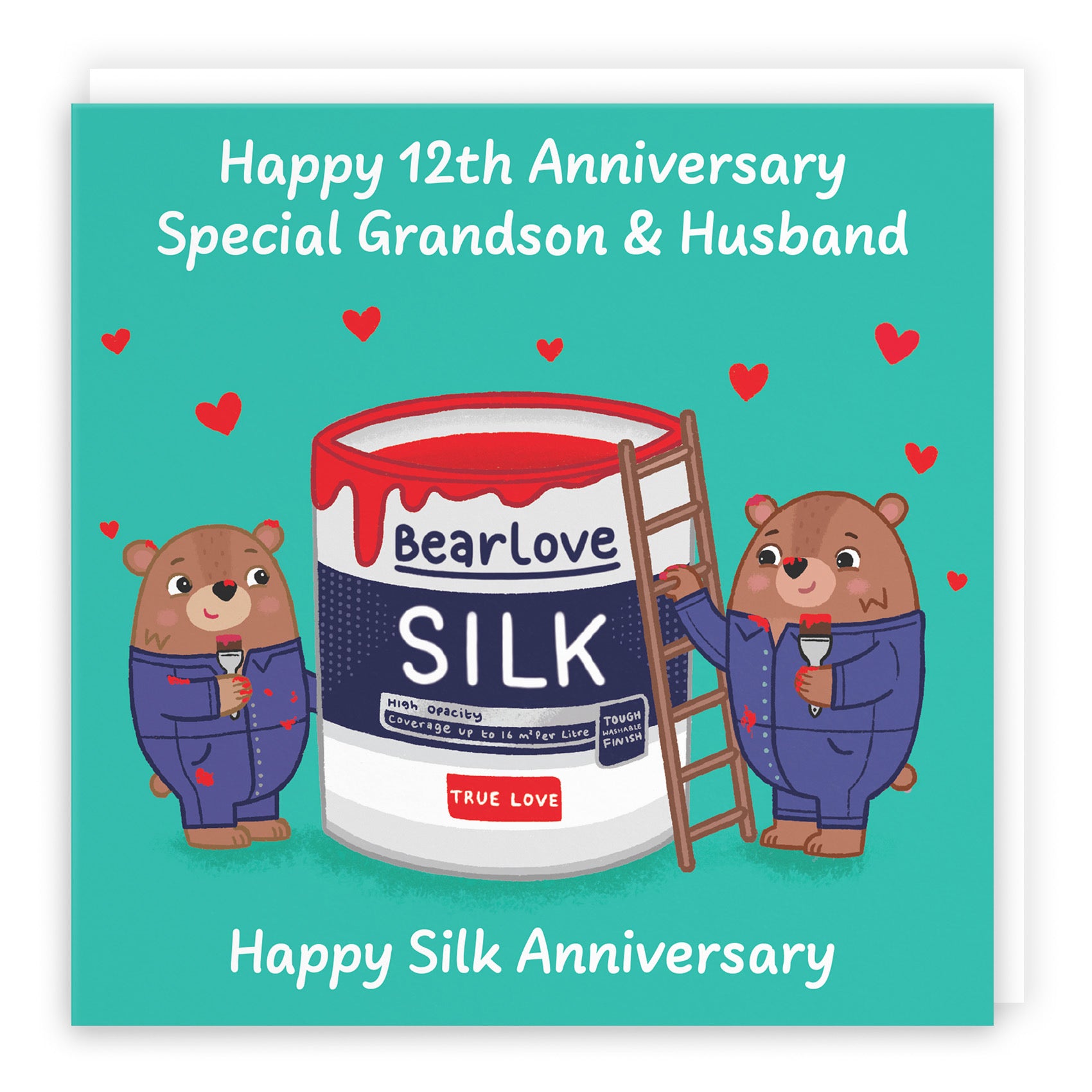 12th Grandson And Husband Anniversary Card Love Story - Default Title (B0DHW9K258)