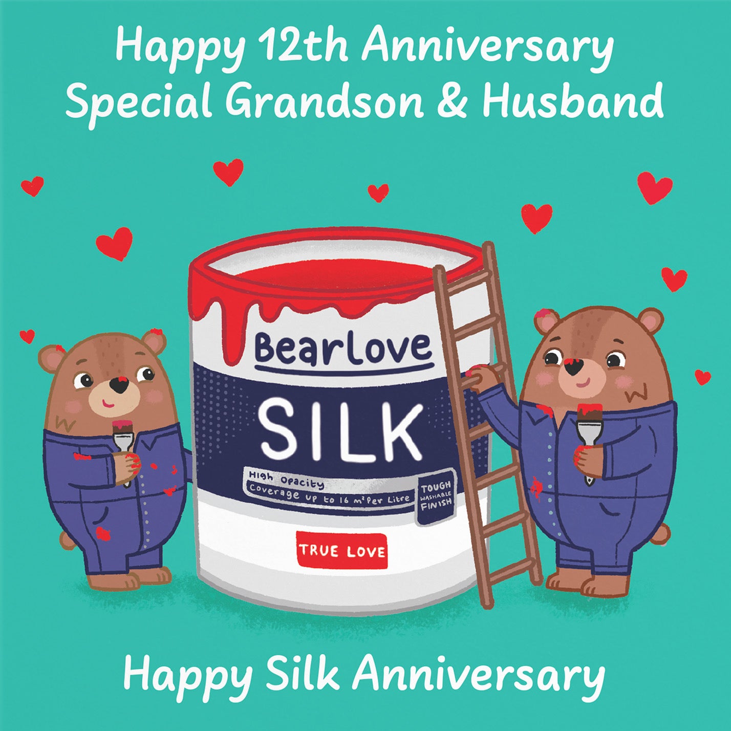 12th Grandson And Husband Anniversary Card Love Story - Default Title (B0DHW9K258)