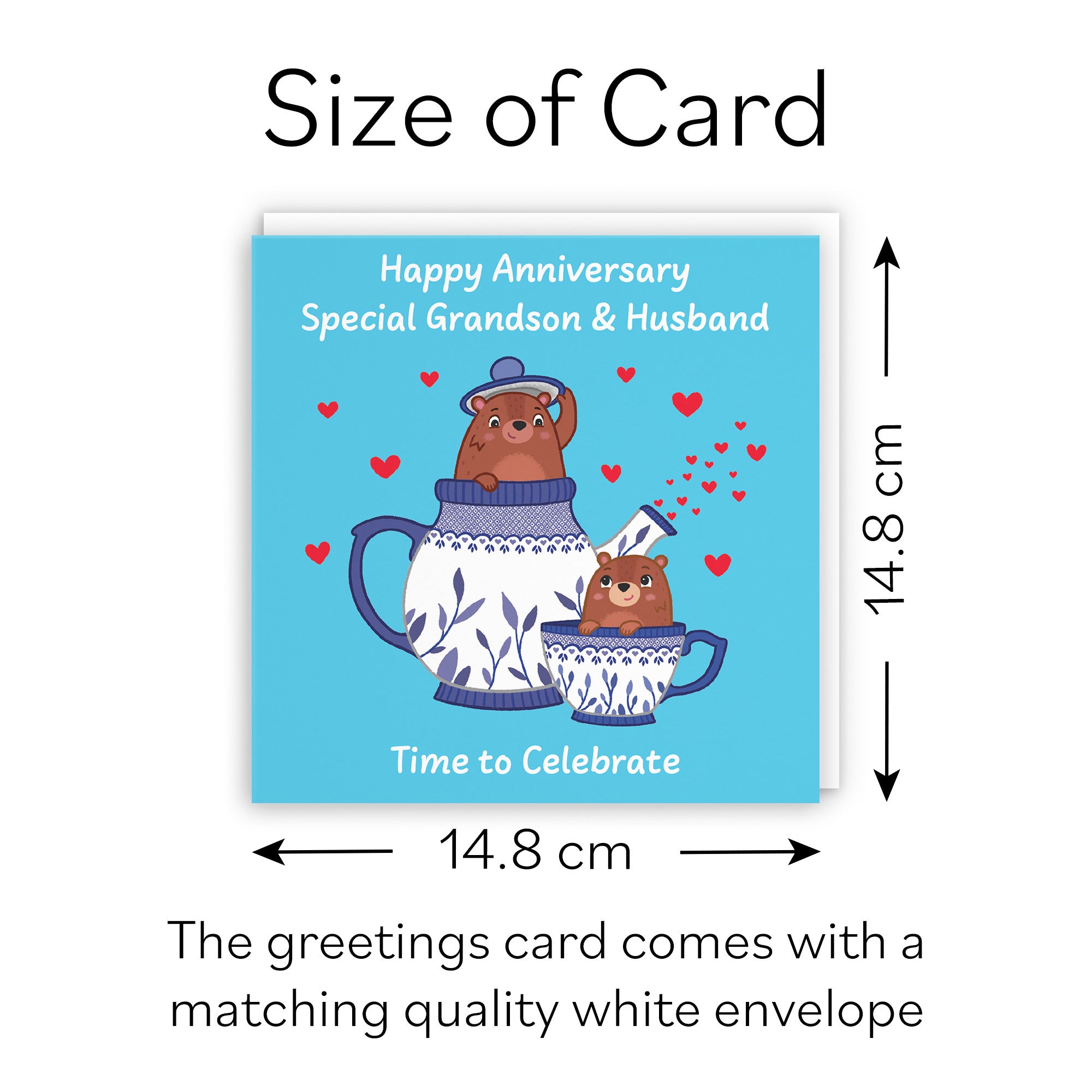 Grandson And Husband Anniversary Card Teapot Love Story - Default Title (B0DHW9L7RB)