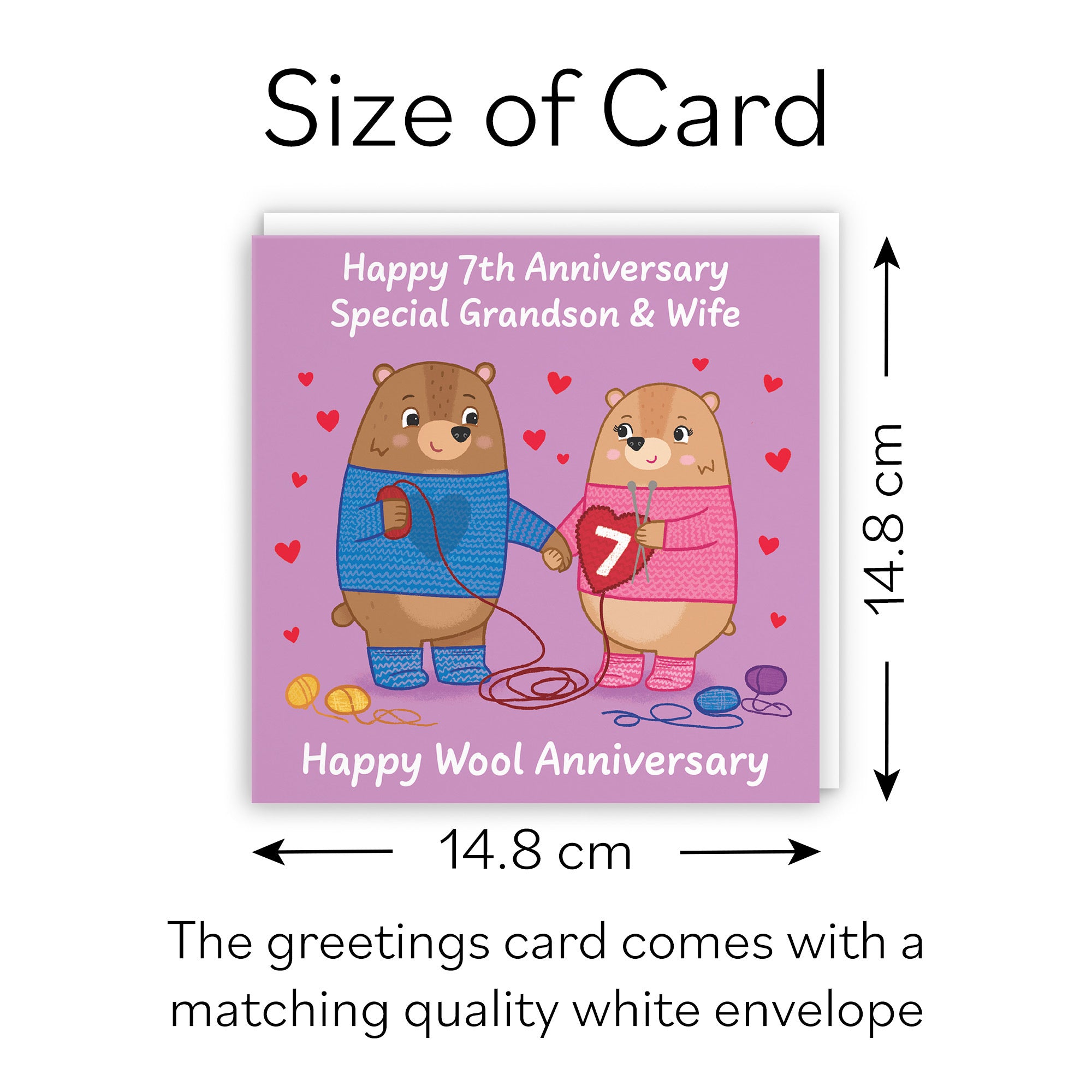 7th Grandson And Wife Anniversary Card Love Story - Default Title (B0DHW9LLCJ)