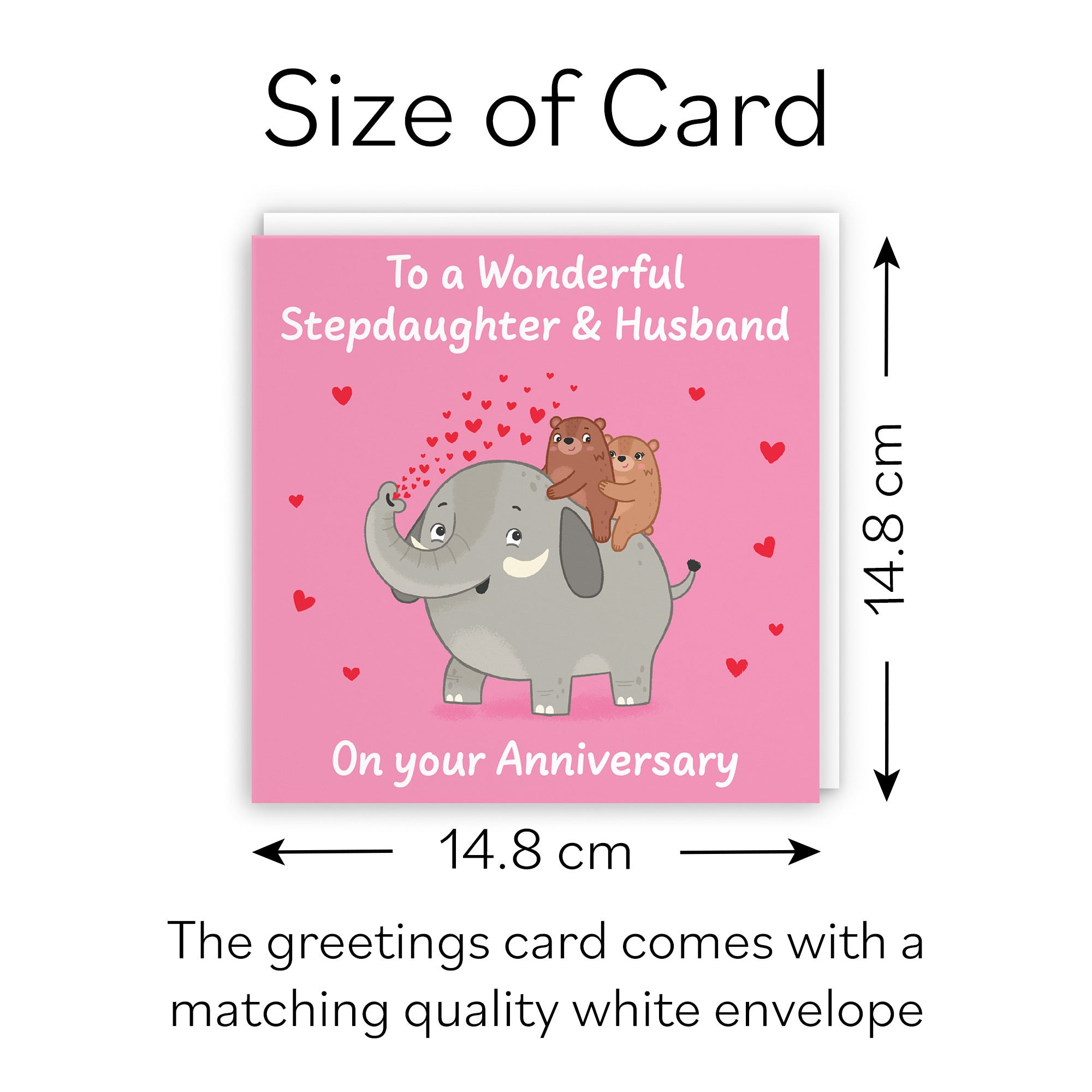 Stepdaughter And Husband Anniversary Card Elephant Love Story - Default Title (B0DHW9M6HX)