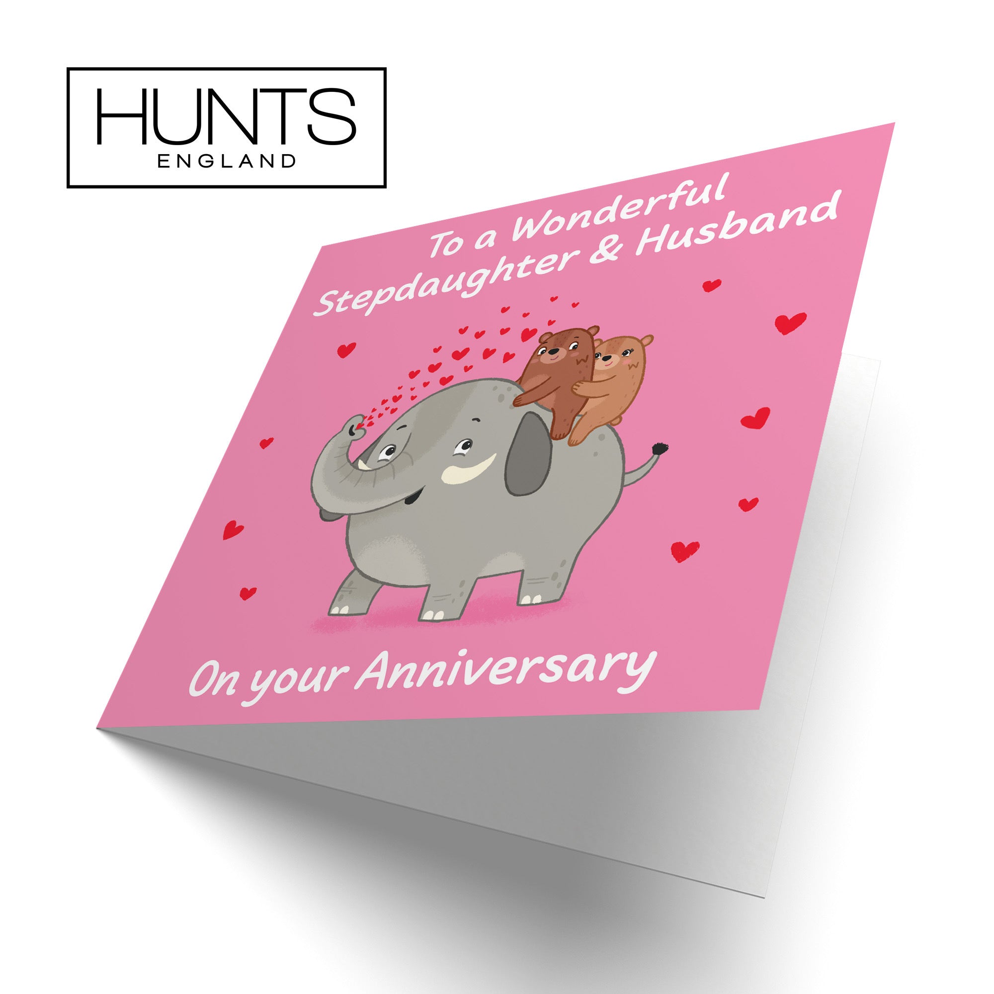 Stepdaughter And Husband Anniversary Card Elephant Love Story - Default Title (B0DHW9M6HX)