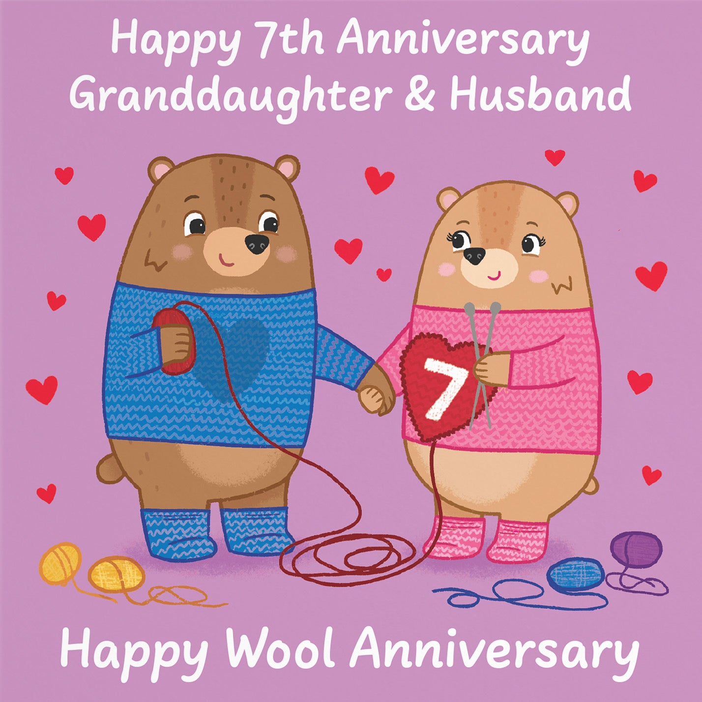 7th Granddaughter And Husband Anniversary Card Love Story - Default Title (B0DHW9NL8X)