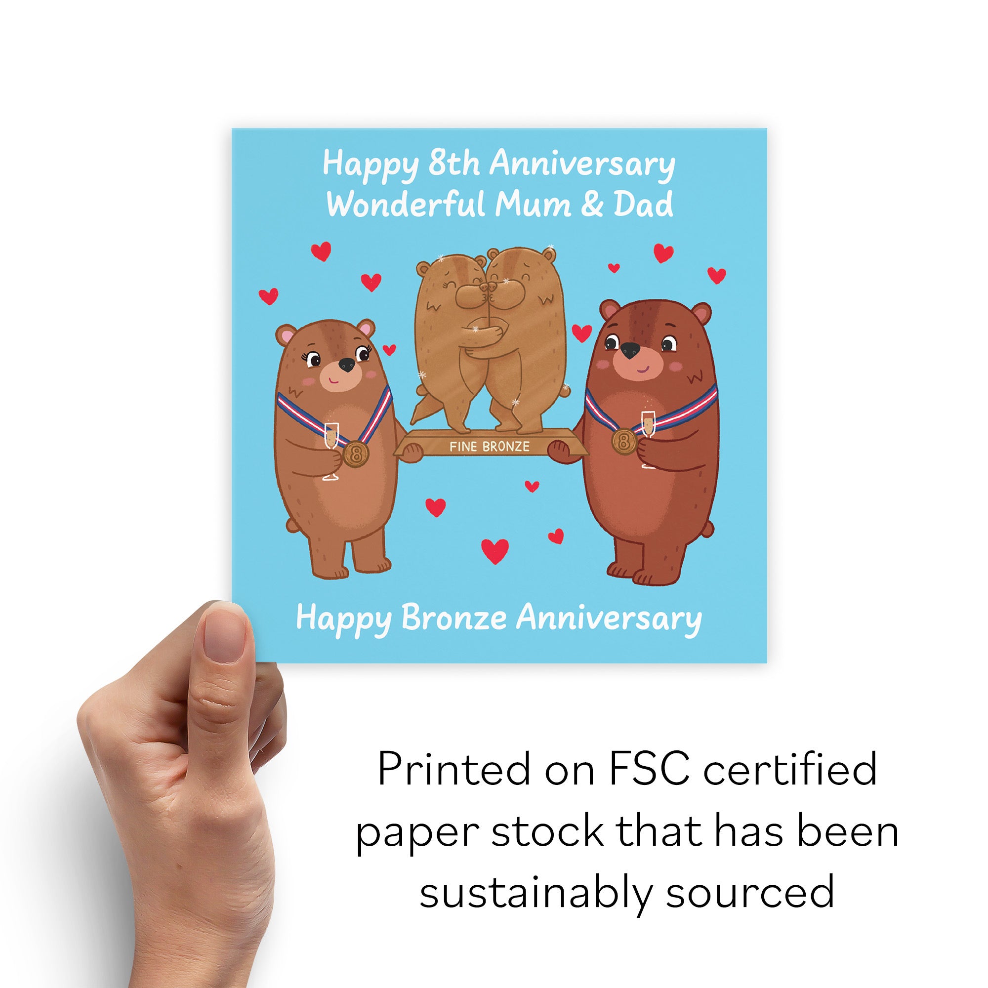 8th Mum And Dad Anniversary Card Love Story - Default Title (B0DHW9PTWQ)