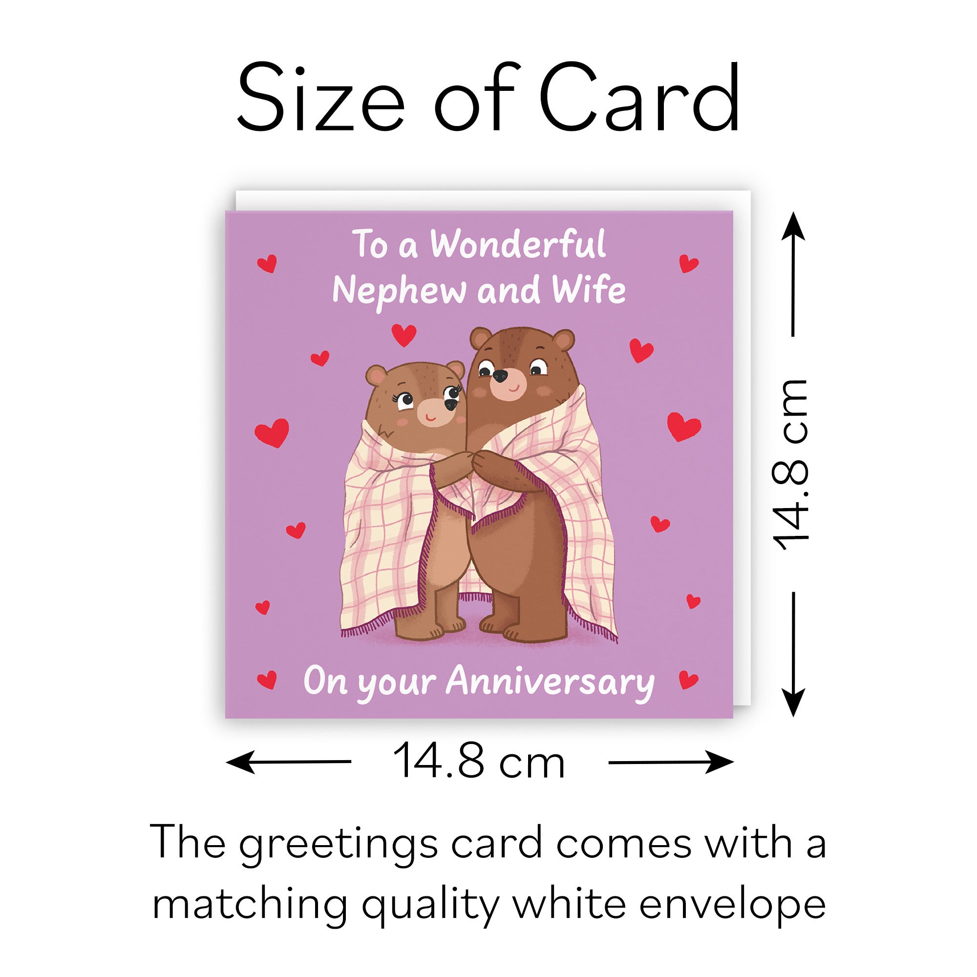 Nephew And Wife Anniversary Card Snuggly Bears Love Story - Default Title (B0DHW9Q6DQ)