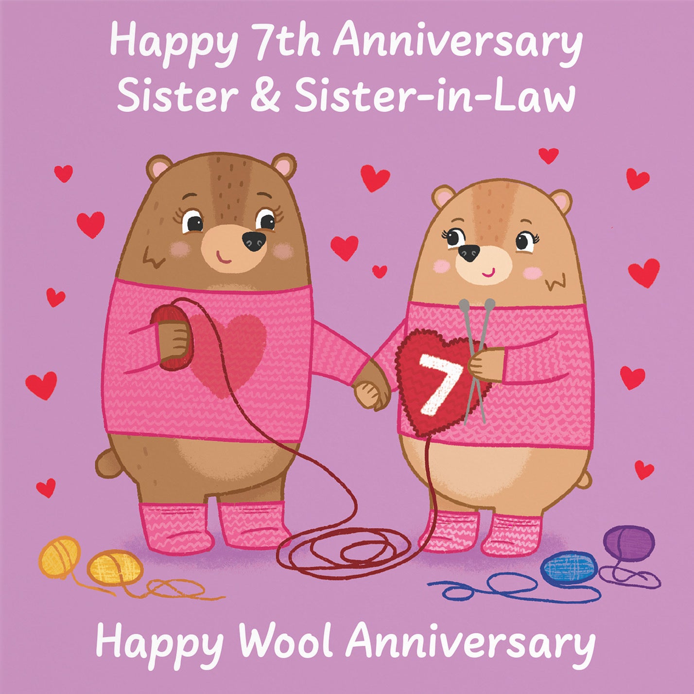 7th Sister And Sister In Law Anniversary Card Love Story - Default Title (B0DHW9QC4V)