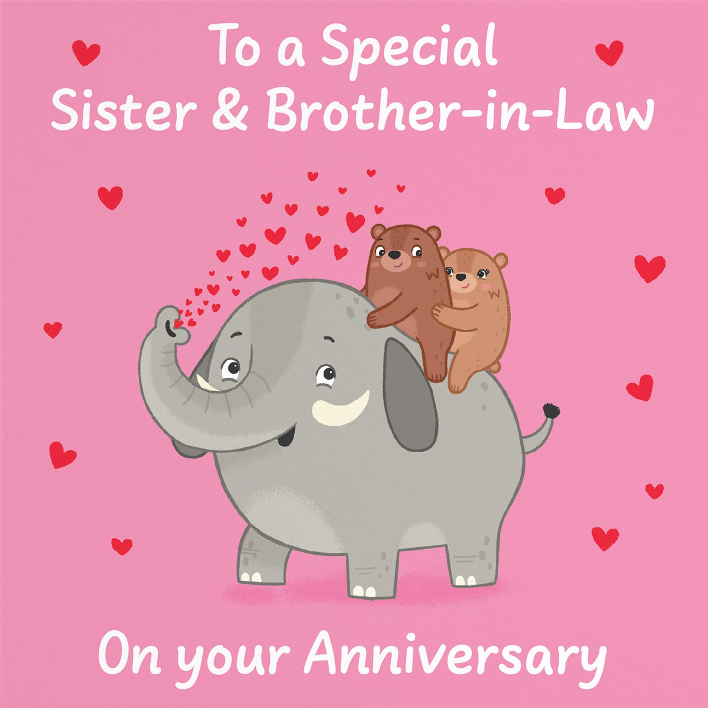 Sister And Brother In Law Anniversary Card Elephant Love Story - Default Title (B0DHW9QLYL)