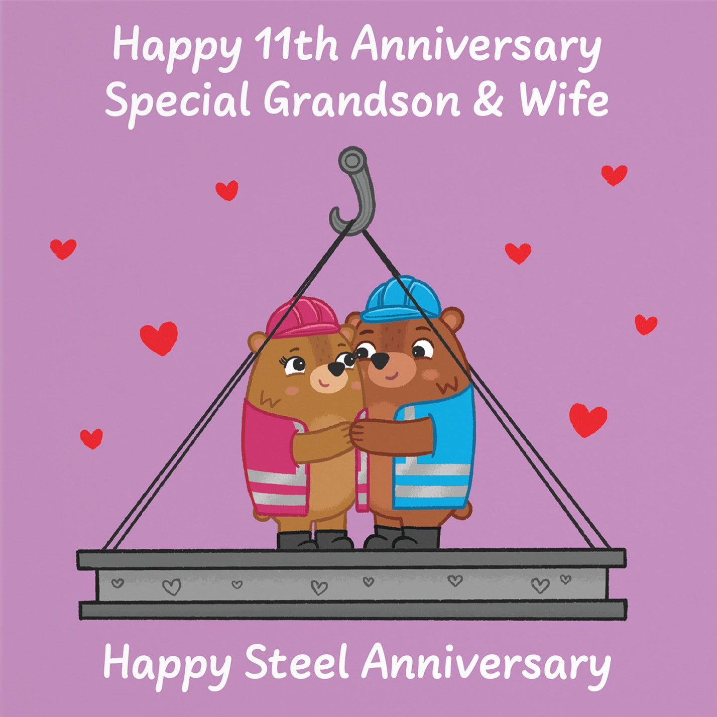 11th Grandson And Wife Anniversary Card Love Story - Default Title (B0DHW9RHPC)