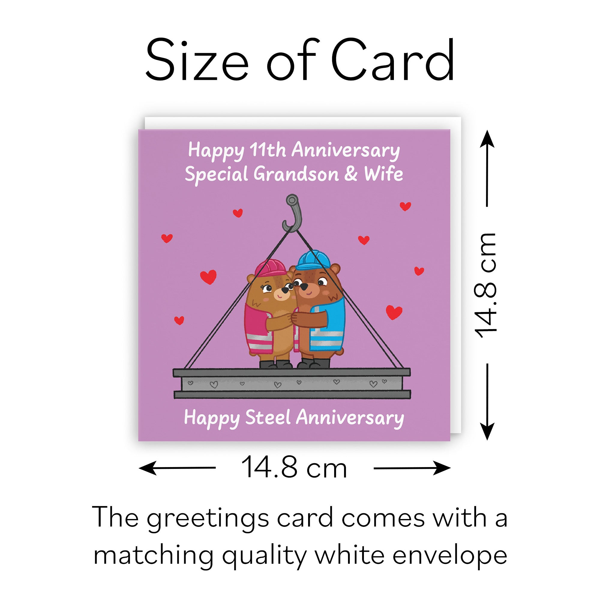 11th Grandson And Wife Anniversary Card Love Story - Default Title (B0DHW9RHPC)