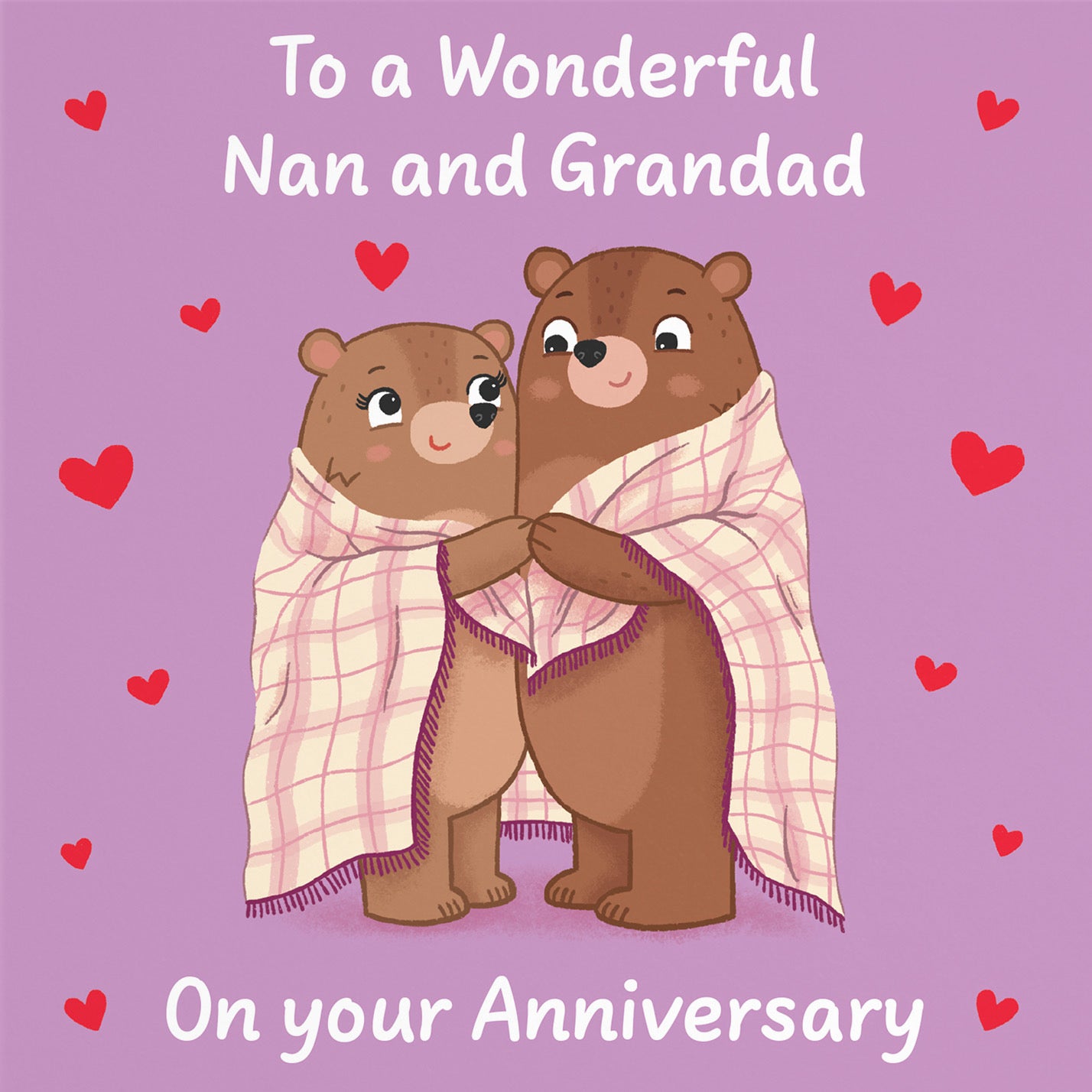 Nan And Grandad Anniversary Card Snuggly Bears Love Story - Default Title (B0DHW9RHPG)