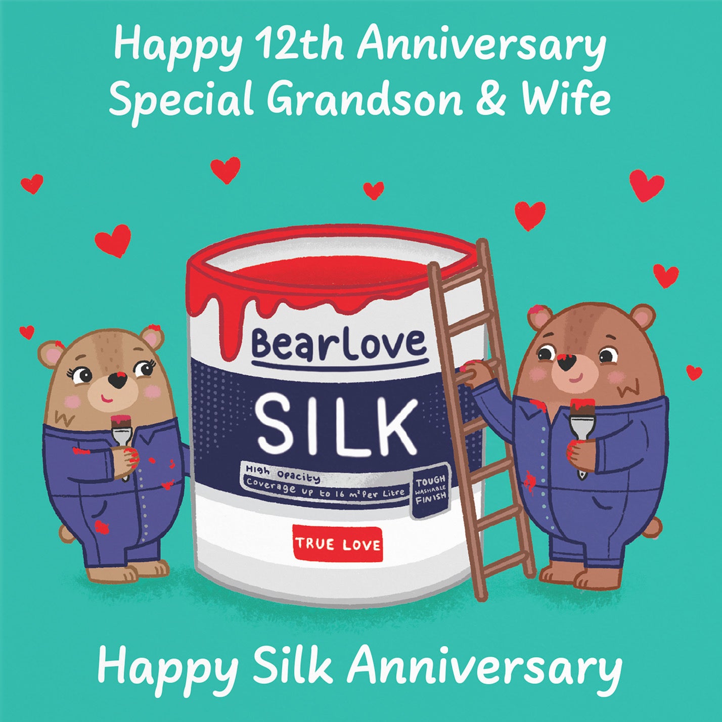 12th Grandson And Wife Anniversary Card Love Story - Default Title (B0DHW9RWY1)