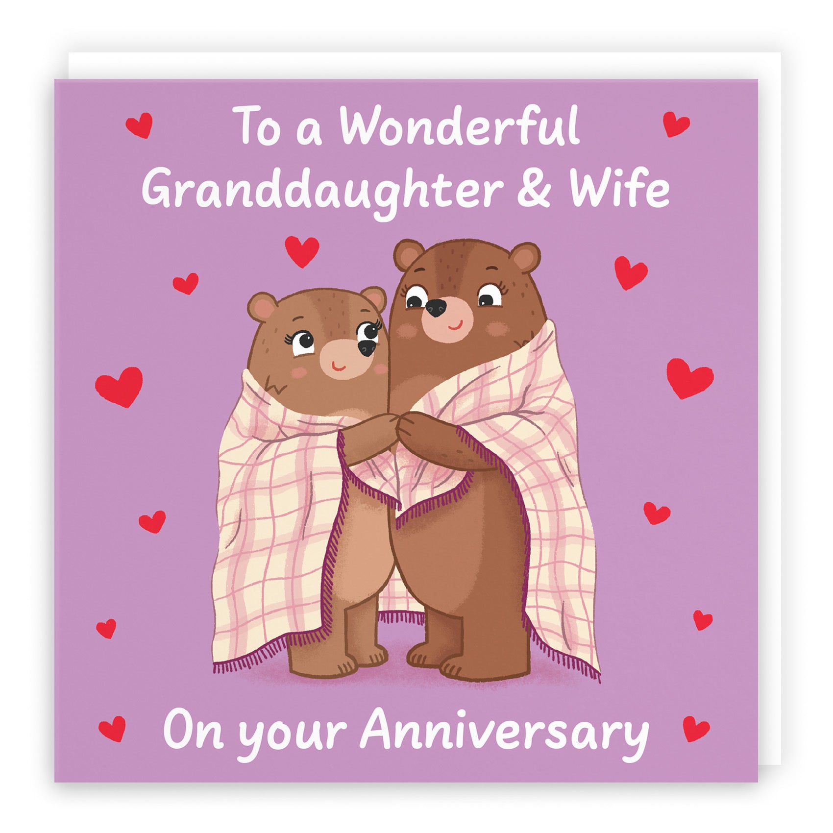 Granddaughter And Wife Anniversary Card Snuggly Bears Love Story - Default Title (B0DHW9S2W2)