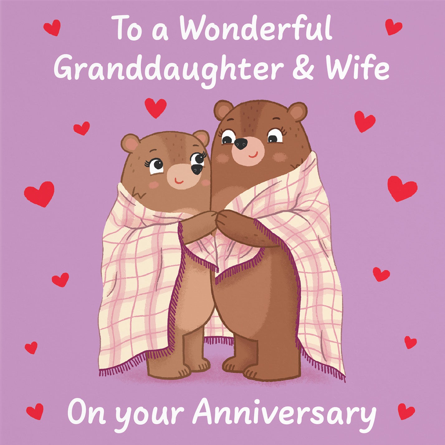 Granddaughter And Wife Anniversary Card Snuggly Bears Love Story - Default Title (B0DHW9S2W2)