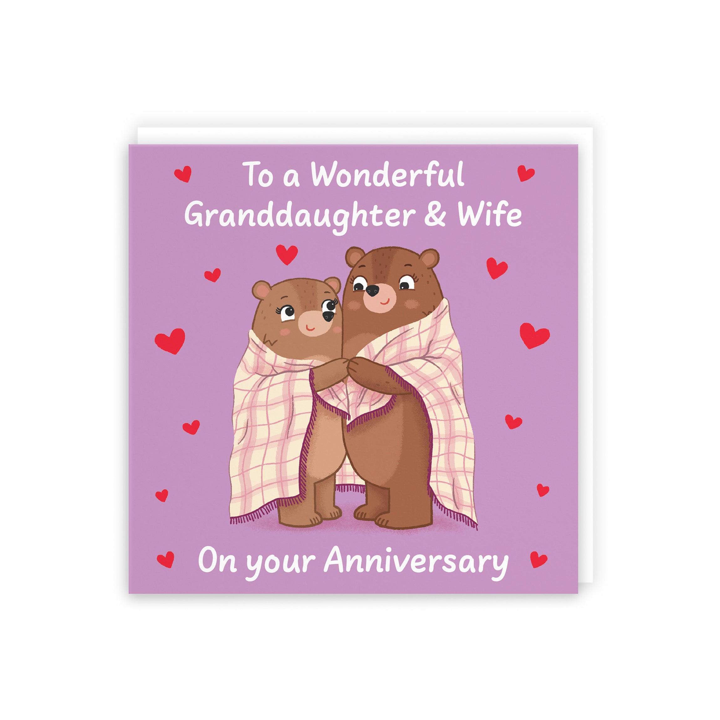 Granddaughter And Wife Anniversary Card Snuggly Bears Love Story - Default Title (B0DHW9S2W2)