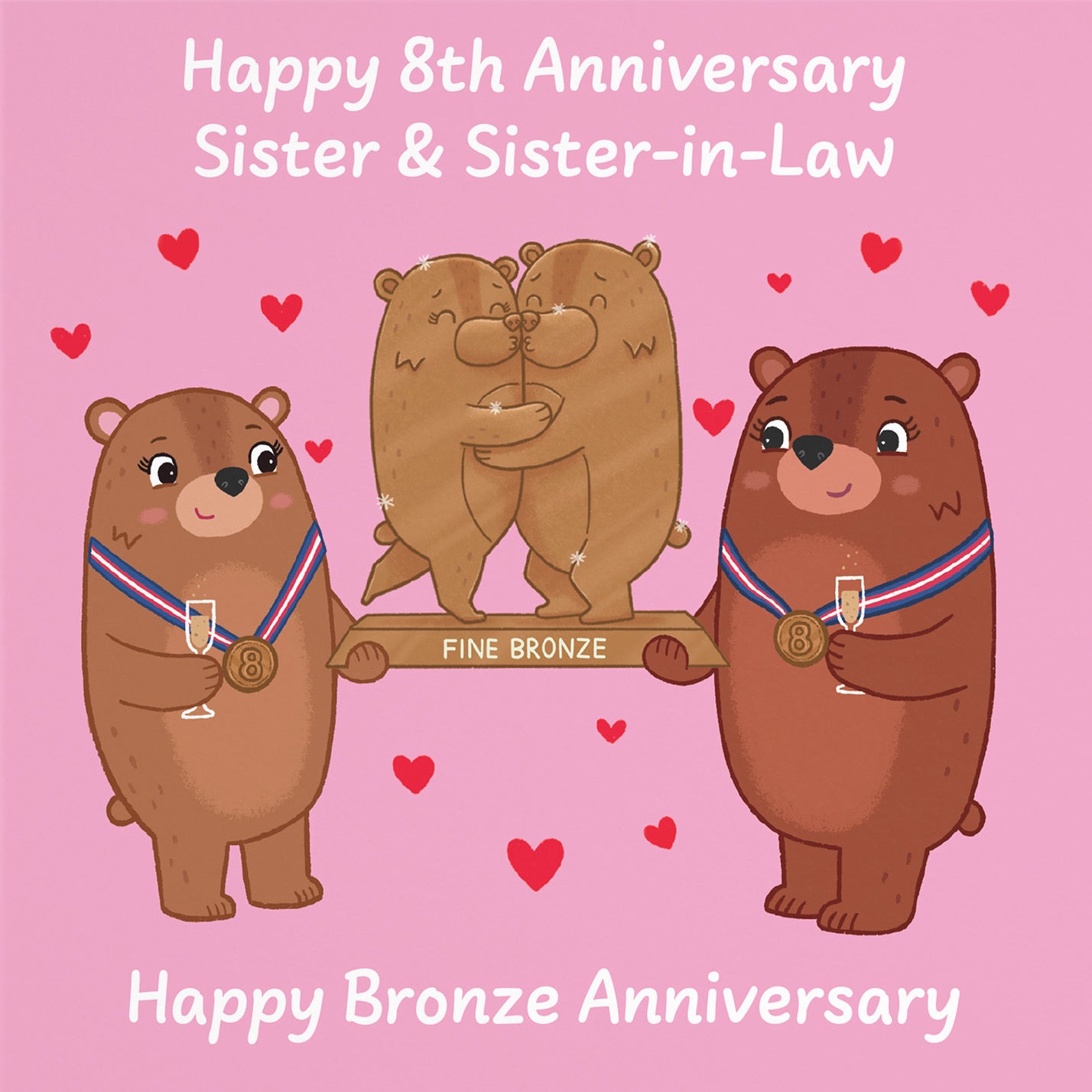 8th Sister And Sister In Law Anniversary Card Love Story - Default Title (B0DHW9S2WB)