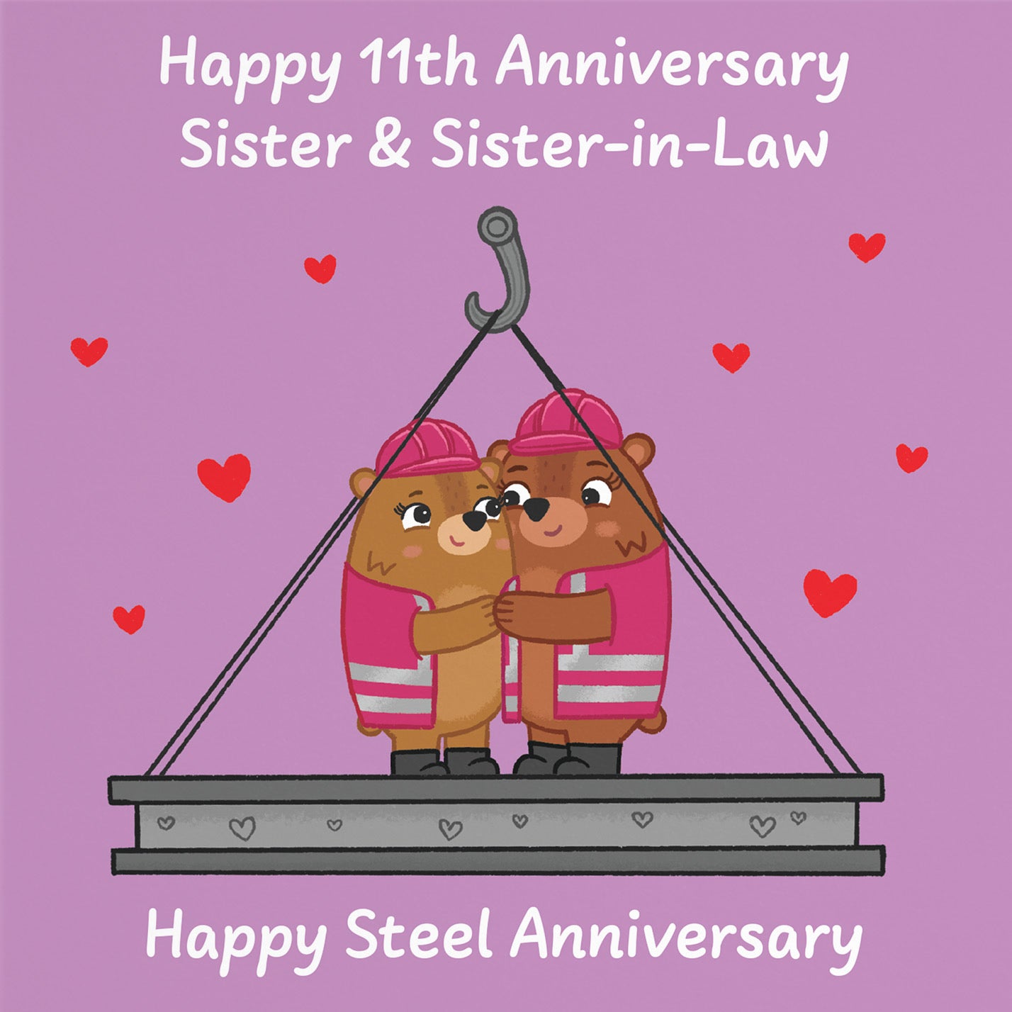 11th Sister And Sister In Law Anniversary Card Love Story - Default Title (B0DHW9SFVQ)