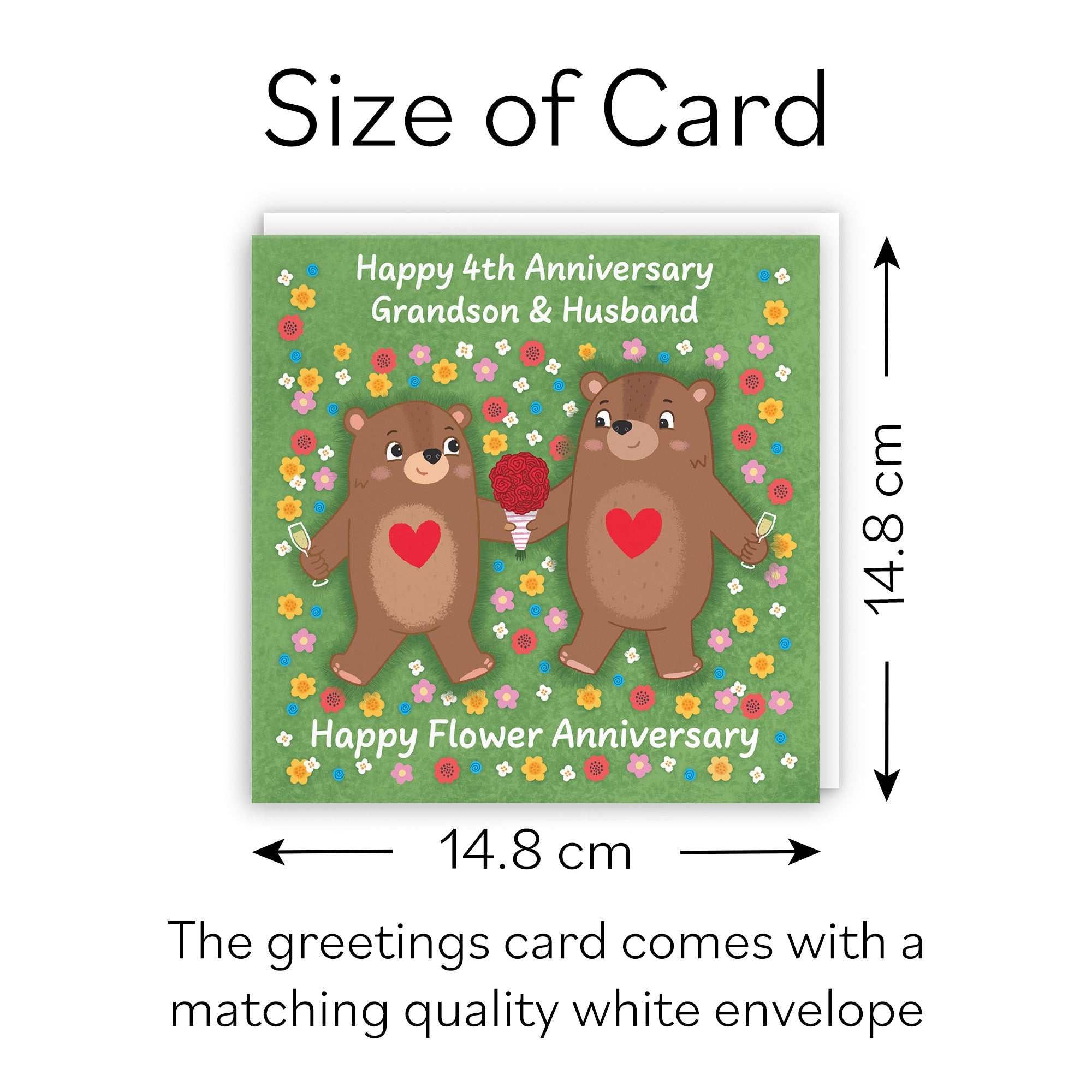 4th Grandson And Husband Anniversary Card Love Story - Default Title (B0DHW9TS3X)