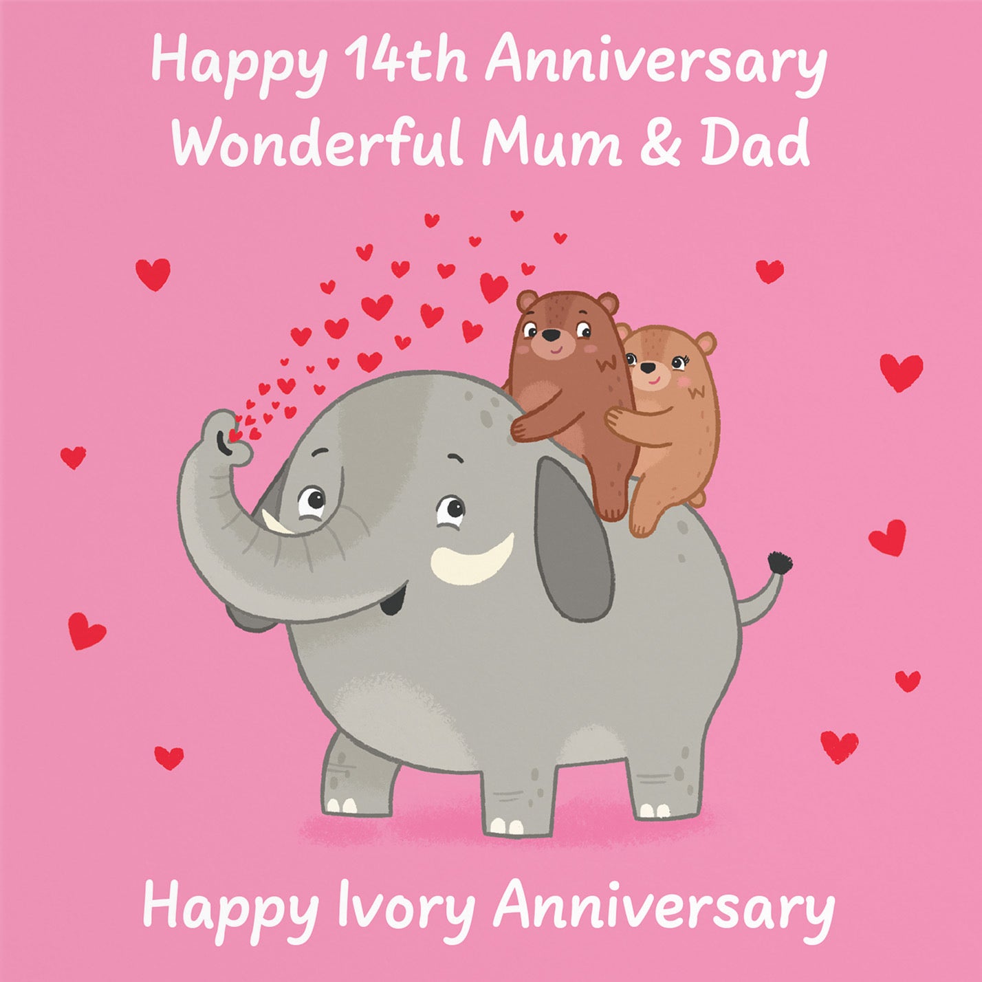 14th Mum And Dad Anniversary Card Love Story - Default Title (B0DHW9TV8W)