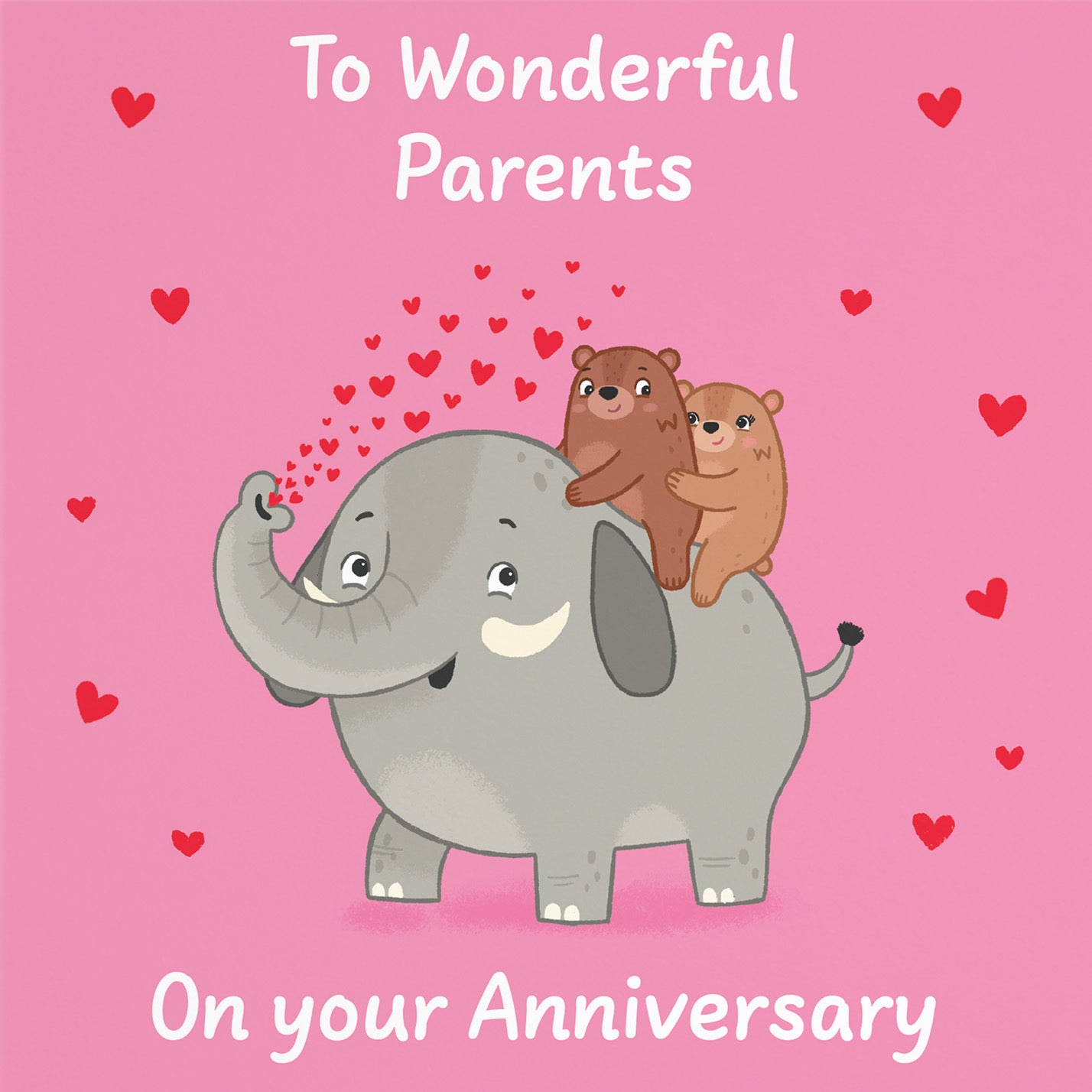 Parents Anniversary Card Elephant Love Story - Default Title (B0DHW9TW2W)