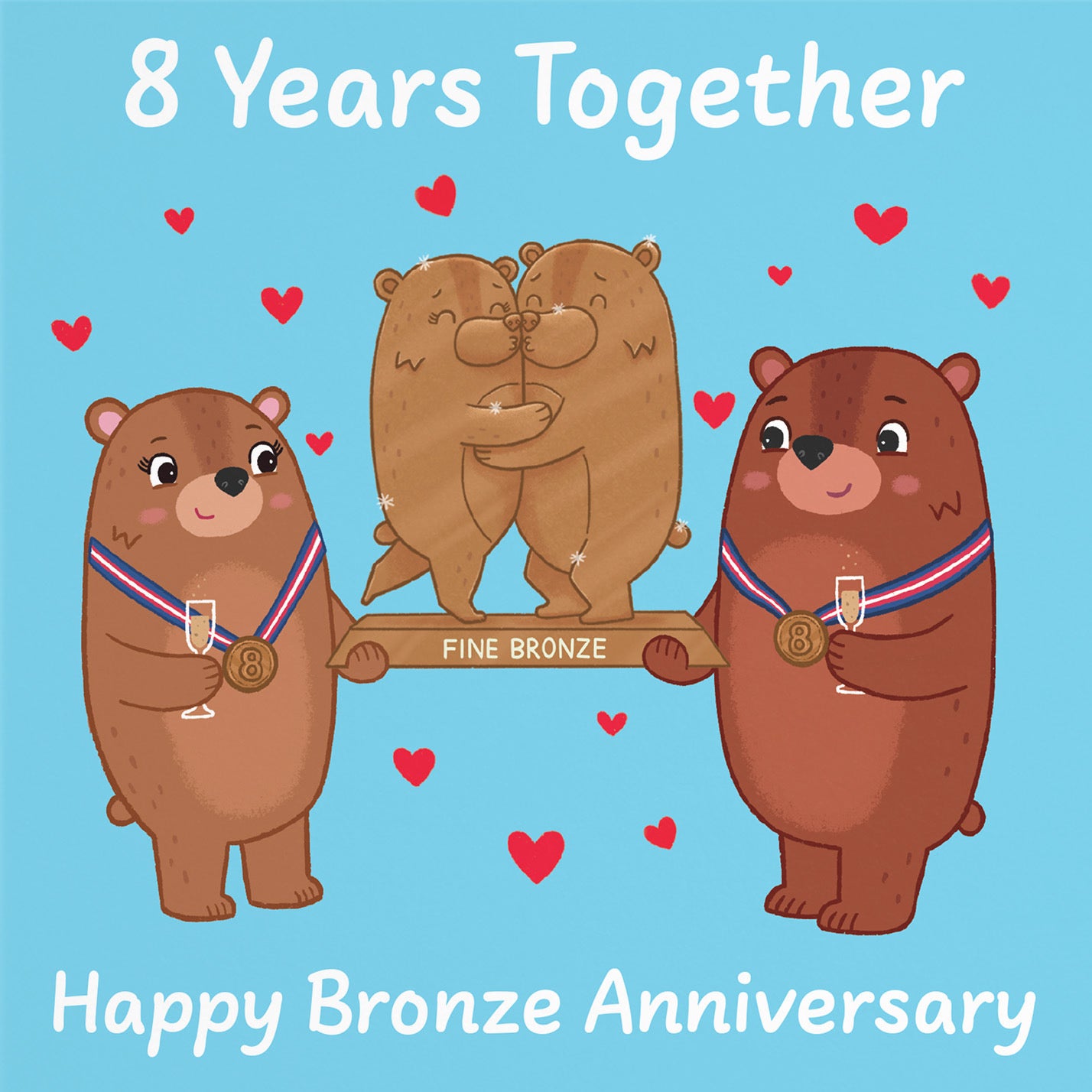 8th Anniversary Card Love Story - Default Title (B0DHW9VGKP)