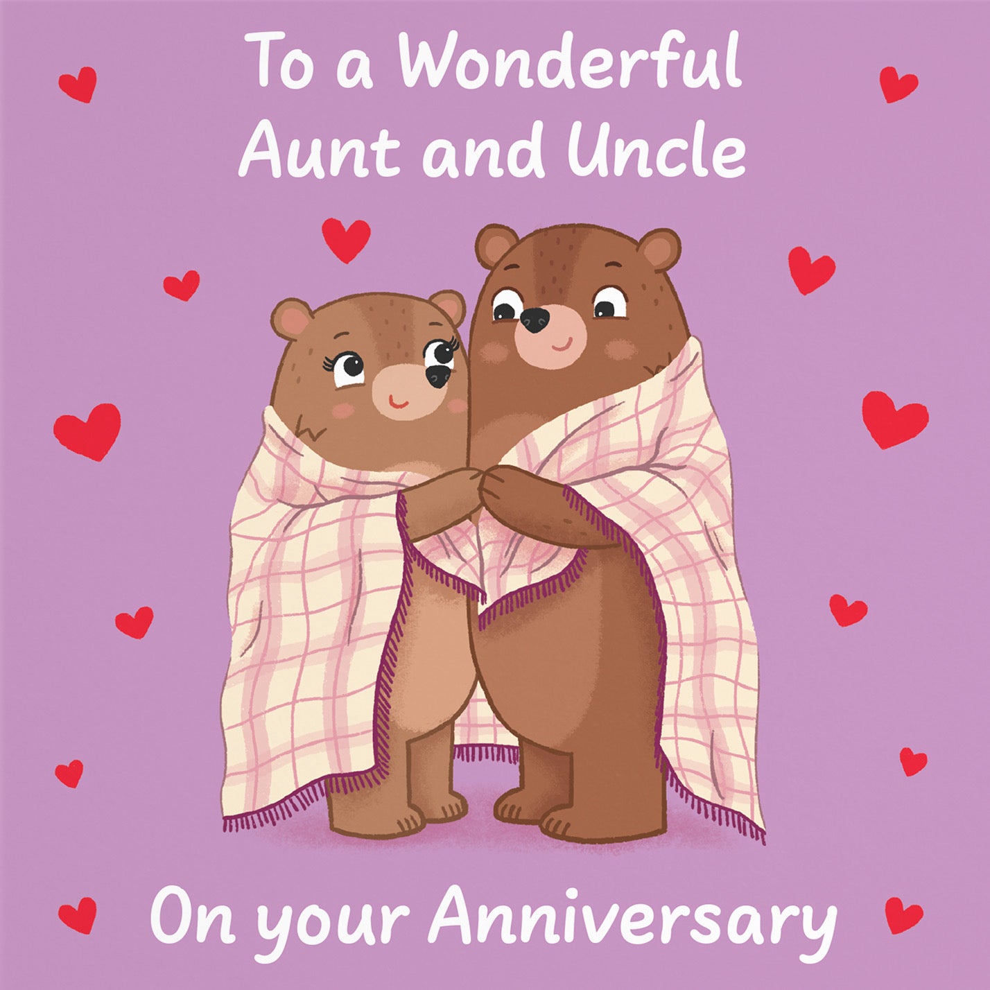 Aunt And Uncle Anniversary Card Snuggly Bears Love Story - Default Title (B0DHW9VHCF)