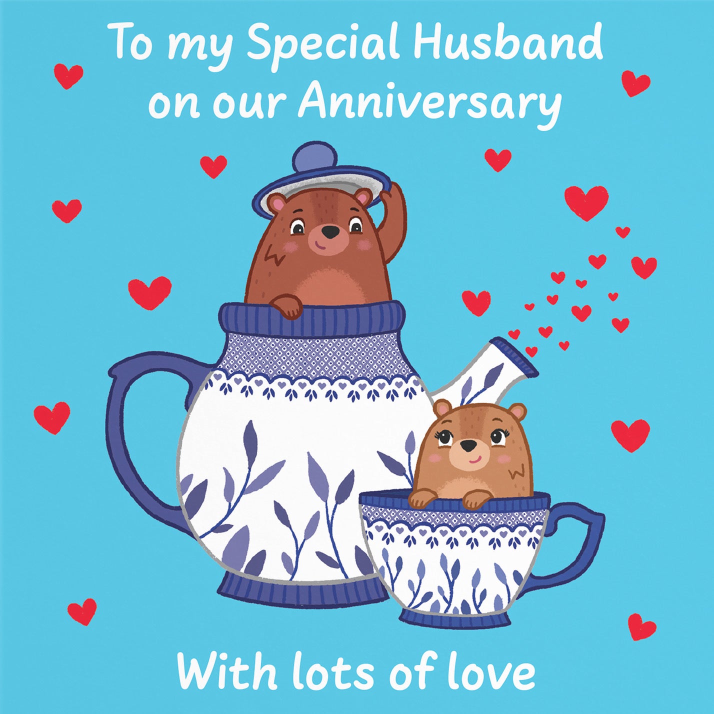 Husband Anniversary Card Teapot Love Story - Default Title (B0DHW9WD7N)