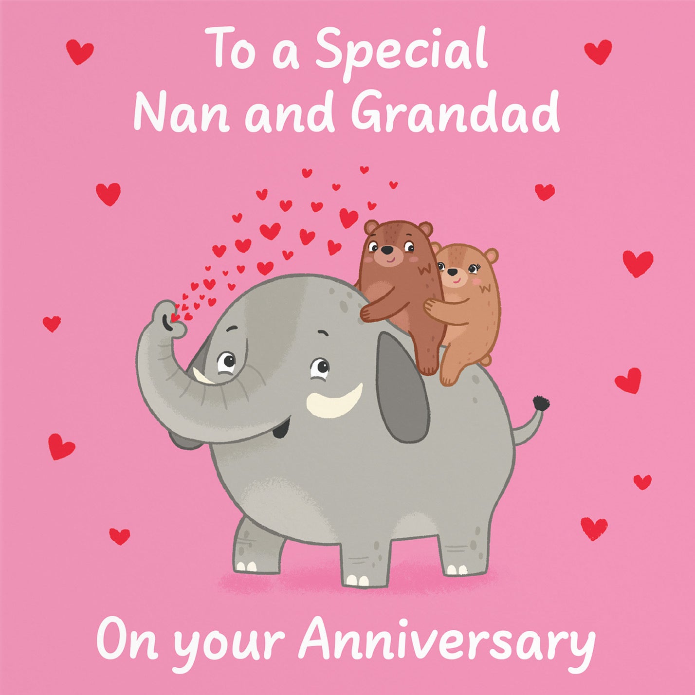 Nan And Grandad Anniversary Card Elephant Love Story - Default Title (B0DHW9WWQB)