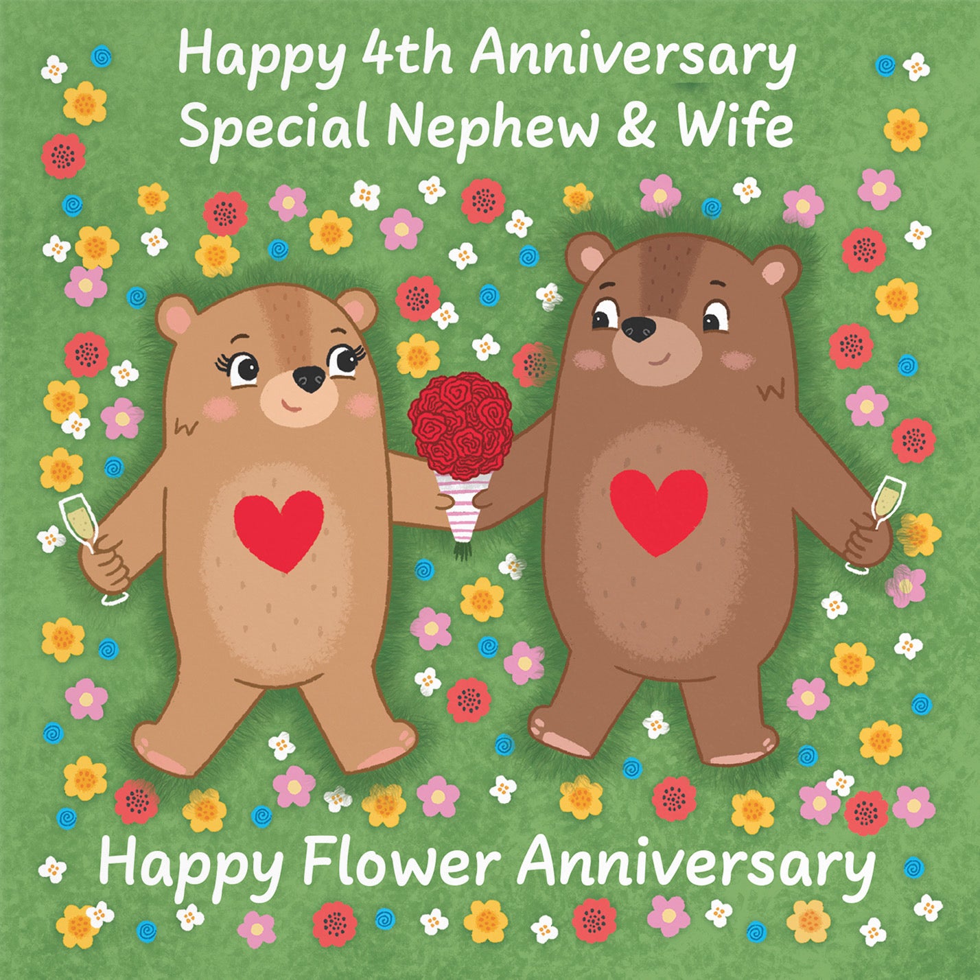 4th Nephew And Wife Anniversary Card Love Story - Default Title (B0DHW9XGJH)