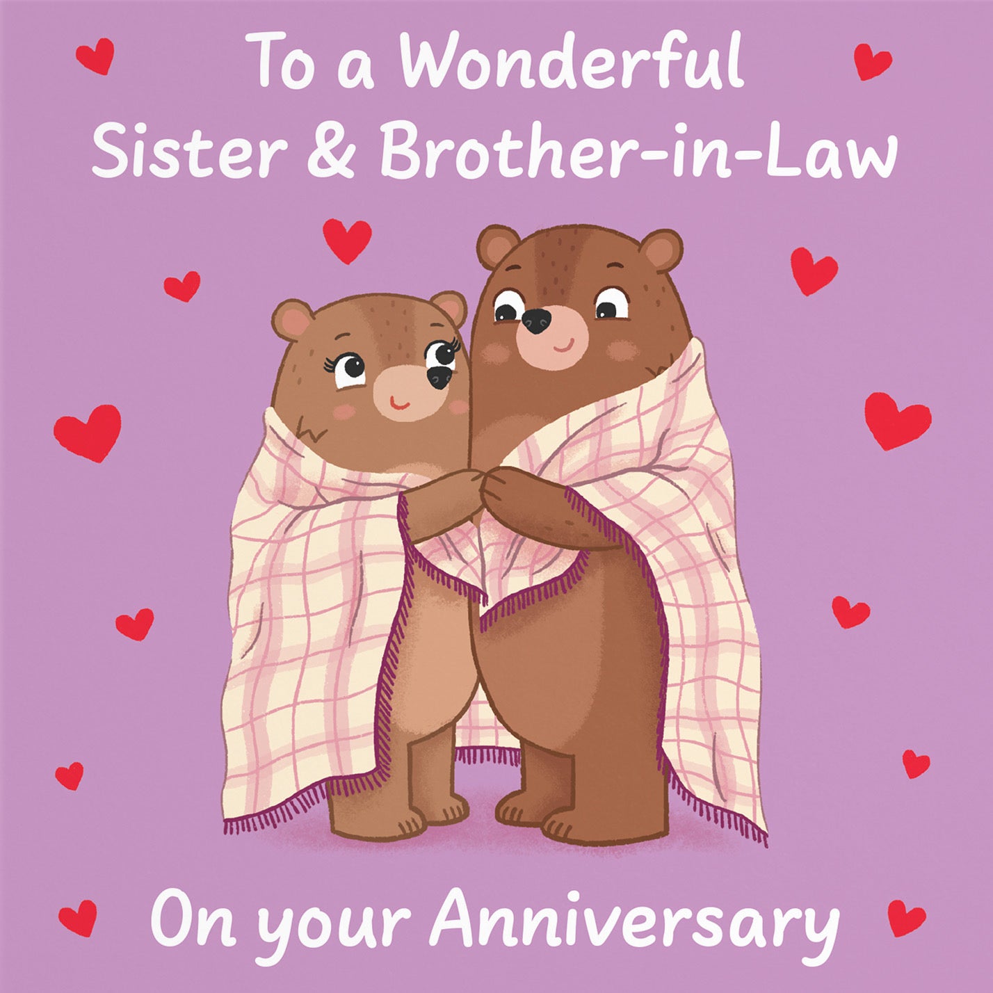 Sister And Brother In Law Anniversary Card Snuggly Bears Love Story - Default Title (B0DHW9XH85)