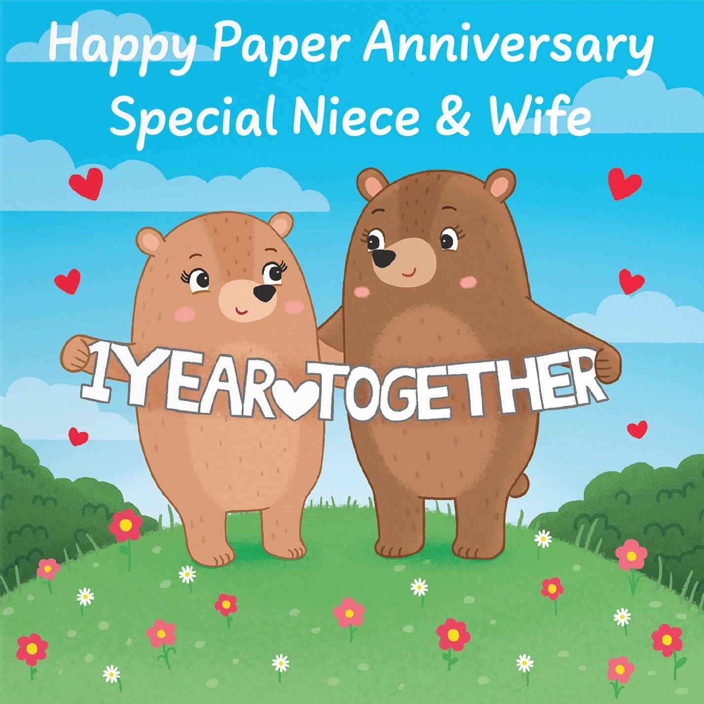 1st Niece And Wife Anniversary Card Love Story - Default Title (B0DHW9XJM7)