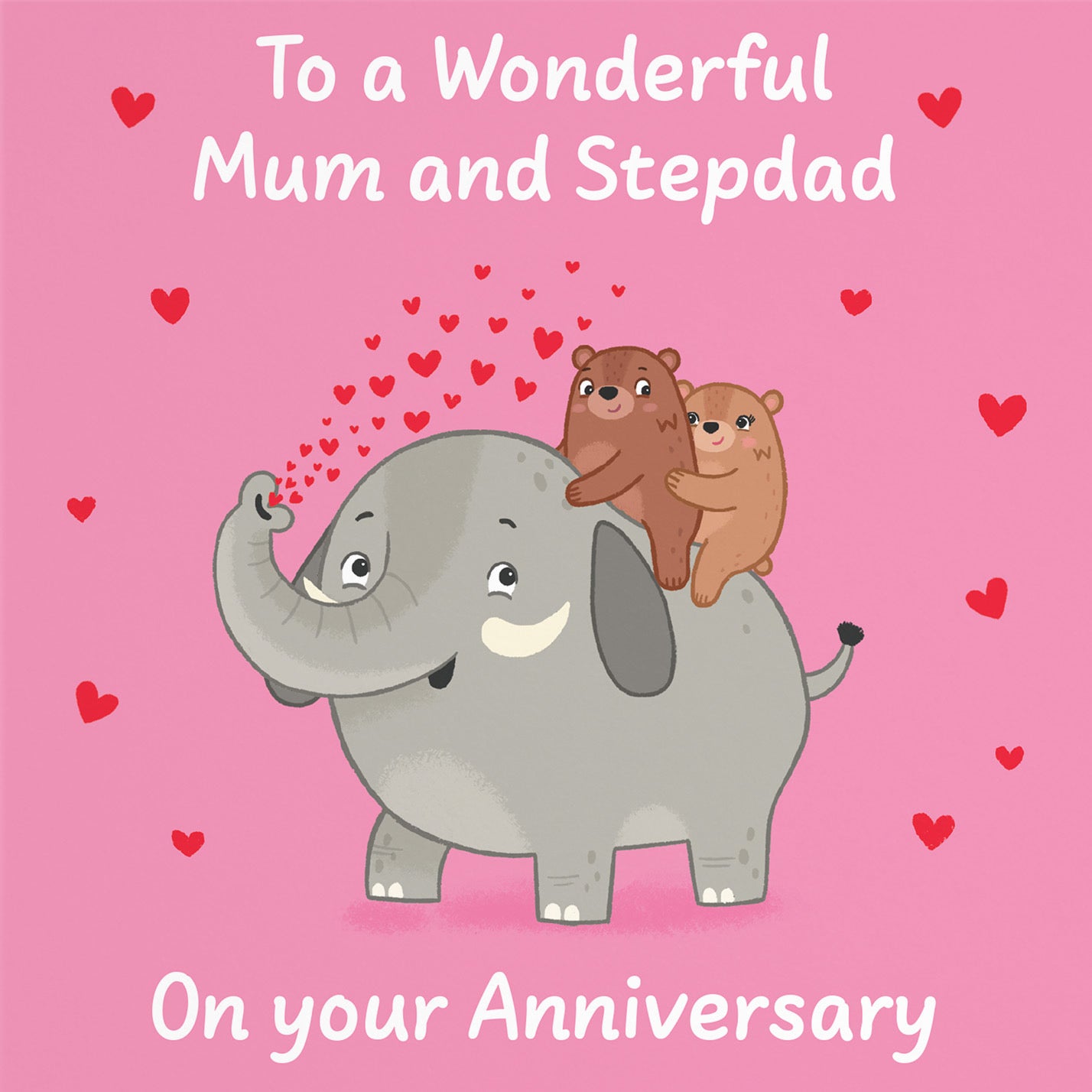 Mum And Stepdad Anniversary Card Elephant Love Story - Default Title (B0DHW9XWY8)