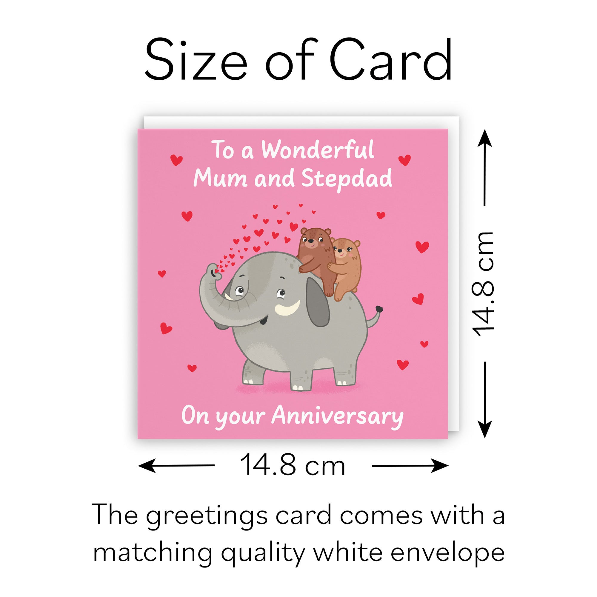 Mum And Stepdad Anniversary Card Elephant Love Story - Default Title (B0DHW9XWY8)