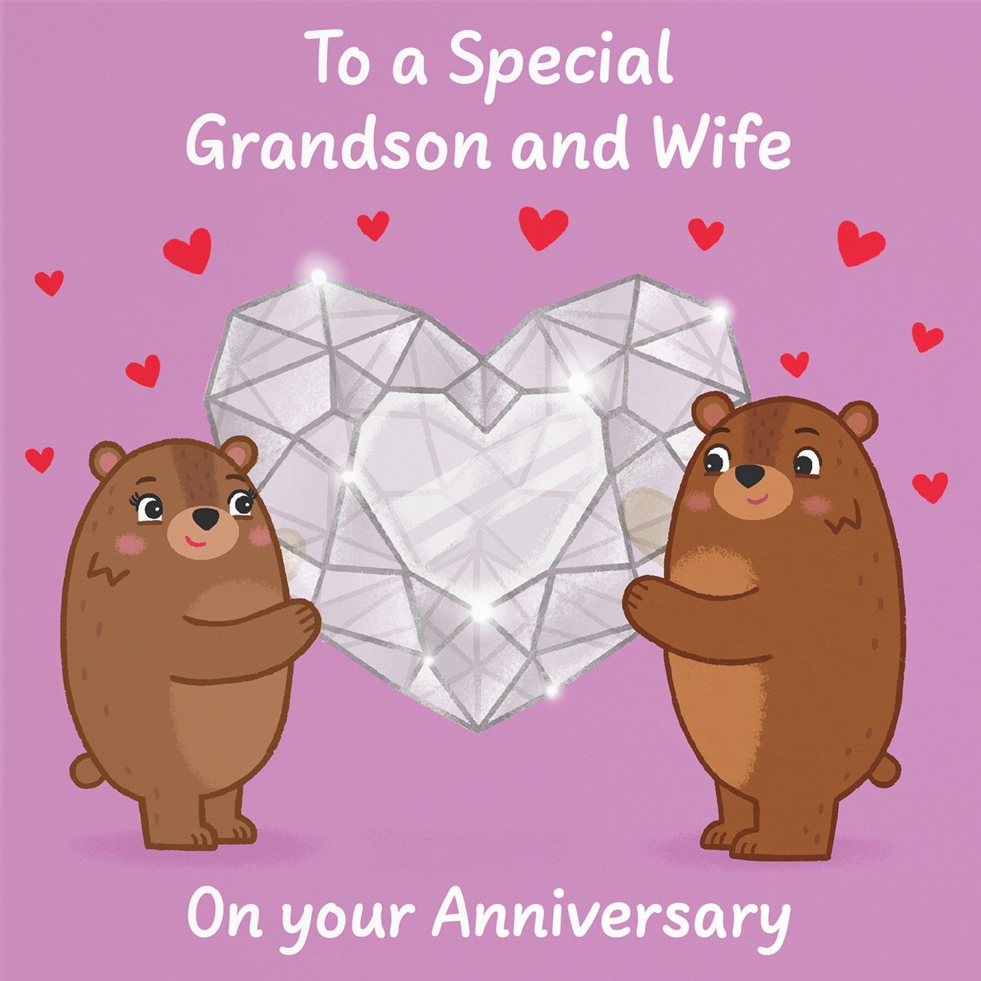 Grandson And Wife Anniversary Card Sparkling Love Story - Default Title (B0DHW9YVGC)