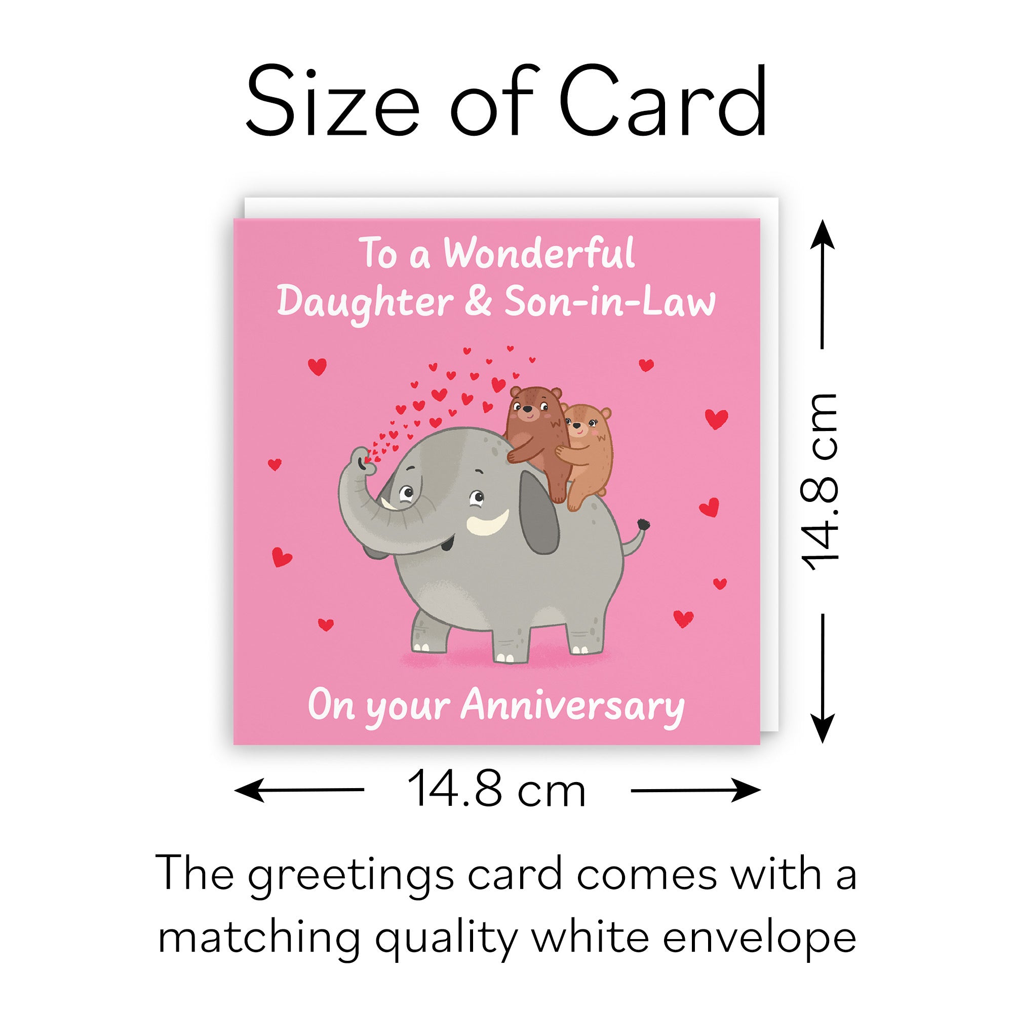 Daughter And Son In Law Anniversary Card Elephant Love Story - Default Title (B0DHW9Z857)