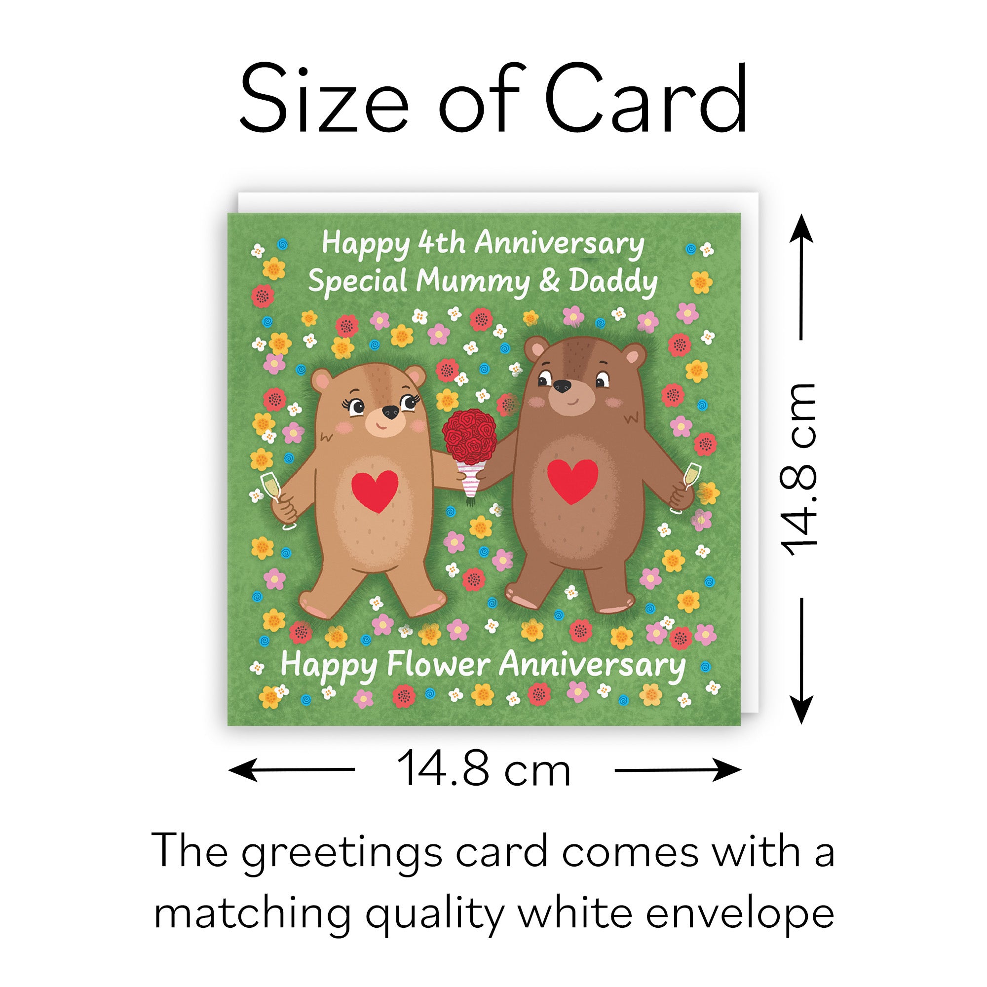 4th Mummy And Daddy Anniversary Card Love Story - Default Title (B0DHW9ZBBT)