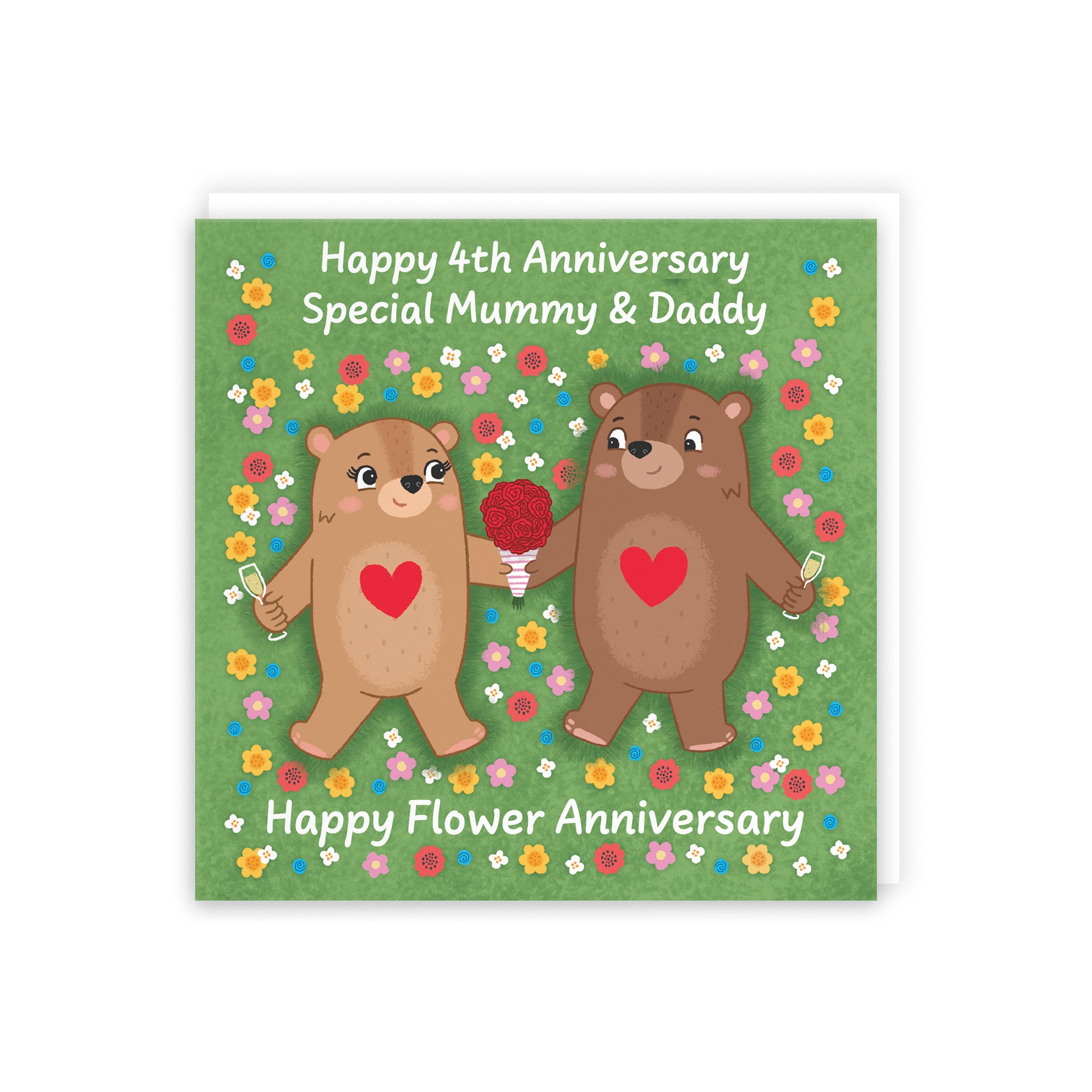 4th Mummy And Daddy Anniversary Card Love Story - Default Title (B0DHW9ZBBT)